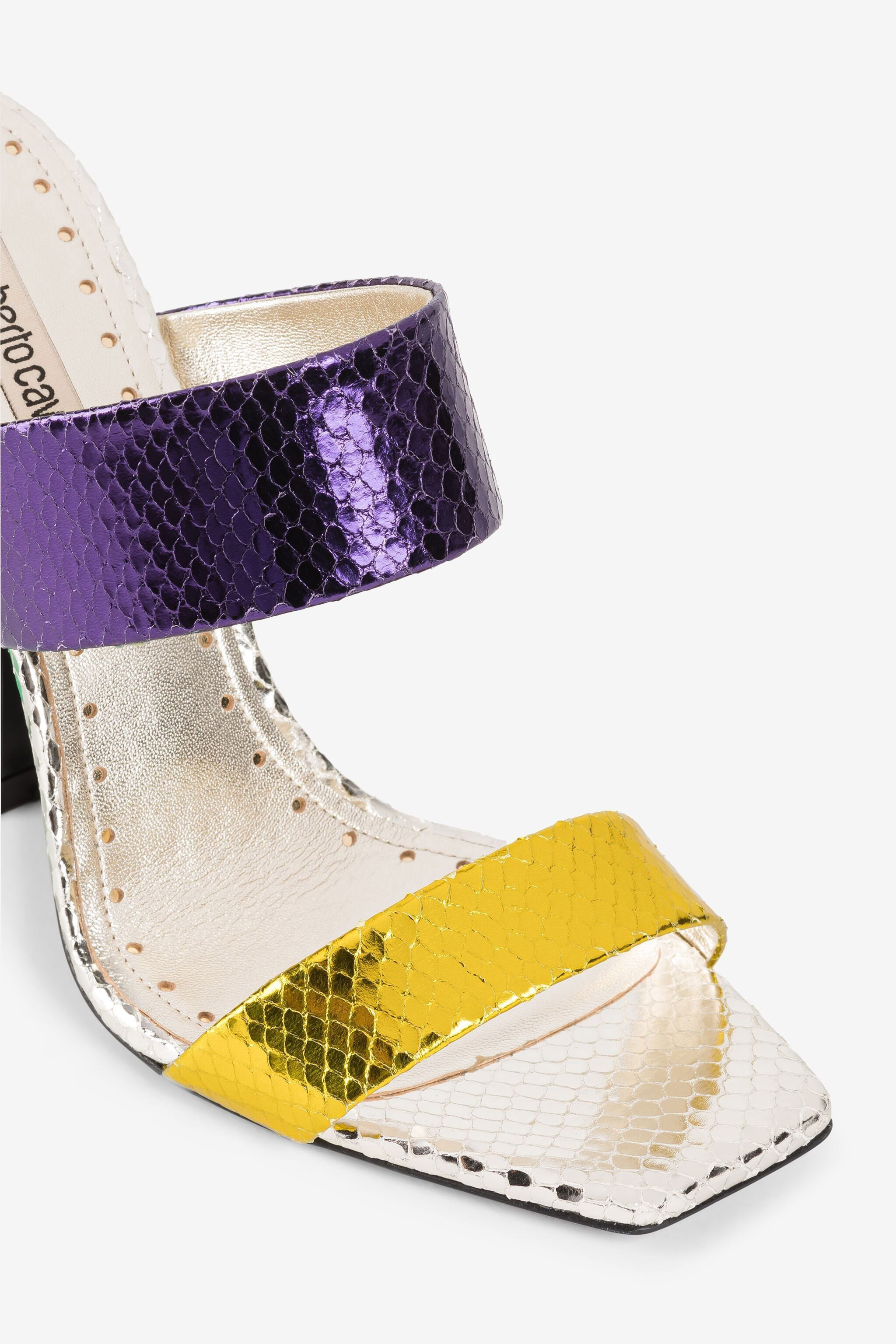ROBERTO CAVALLI SANDALEN MIT SCHLANGENLEDER-EFFEKT