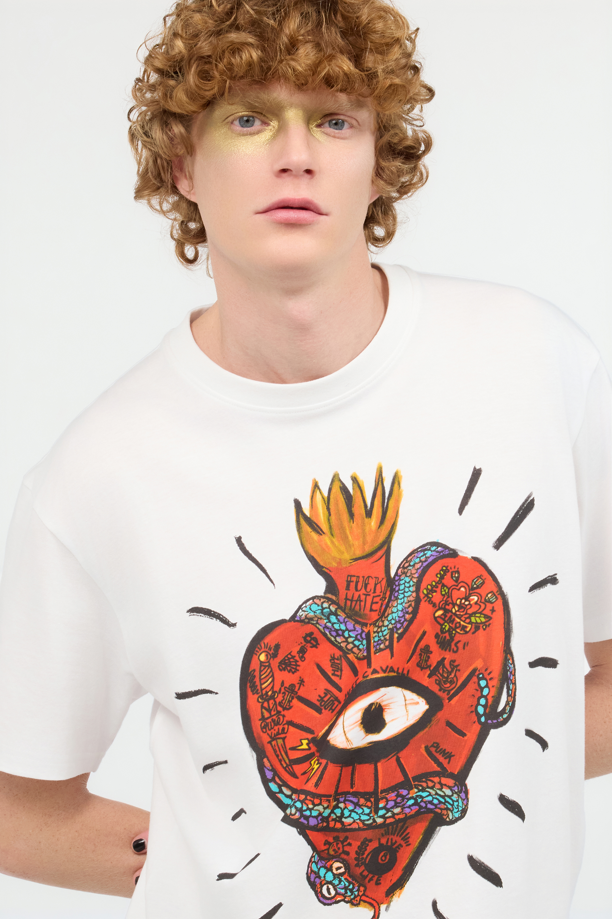 ROBERTO CAVALLI T-SHIRT MIT HERZ