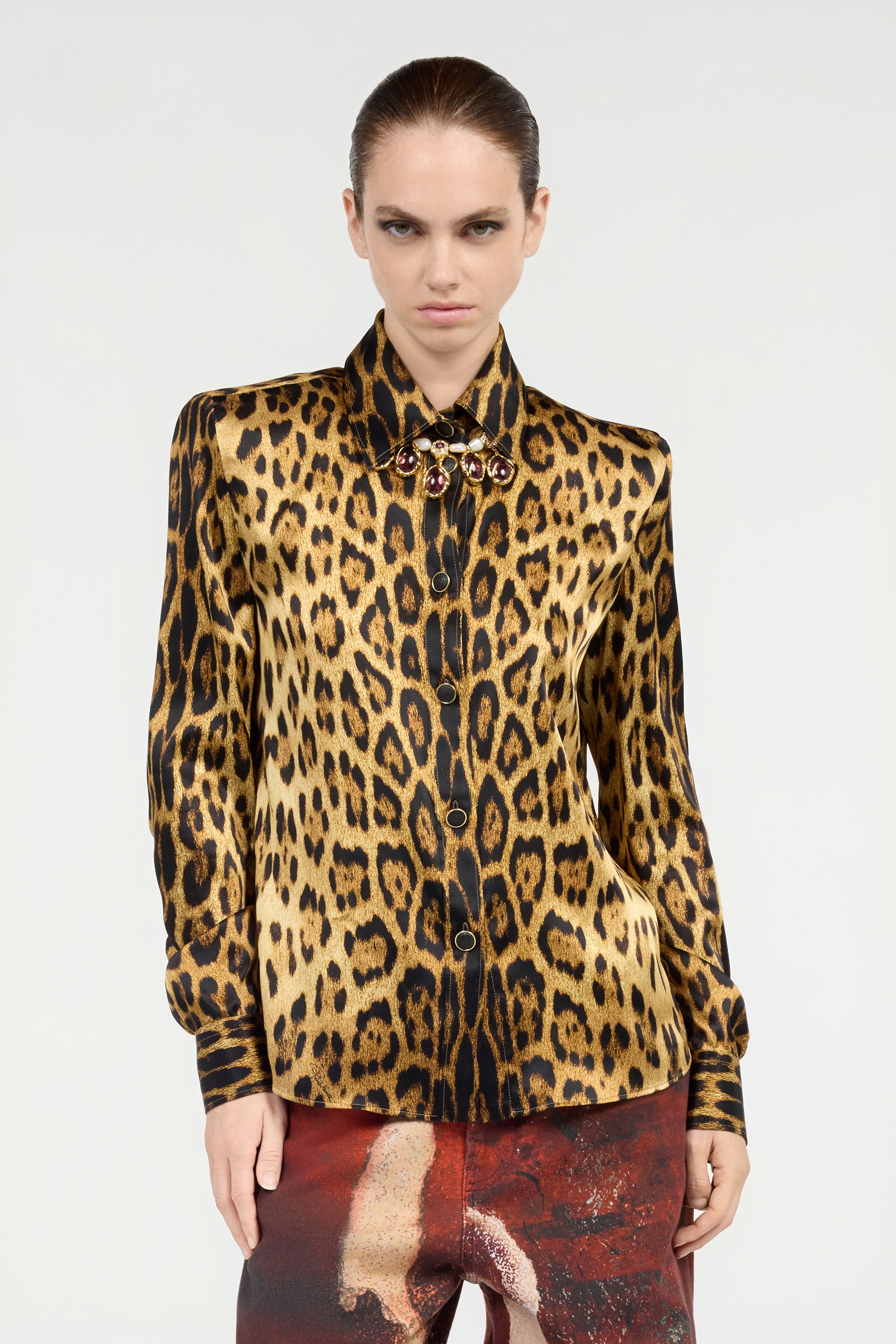 Silk Shirt With Jaguar Skin Print