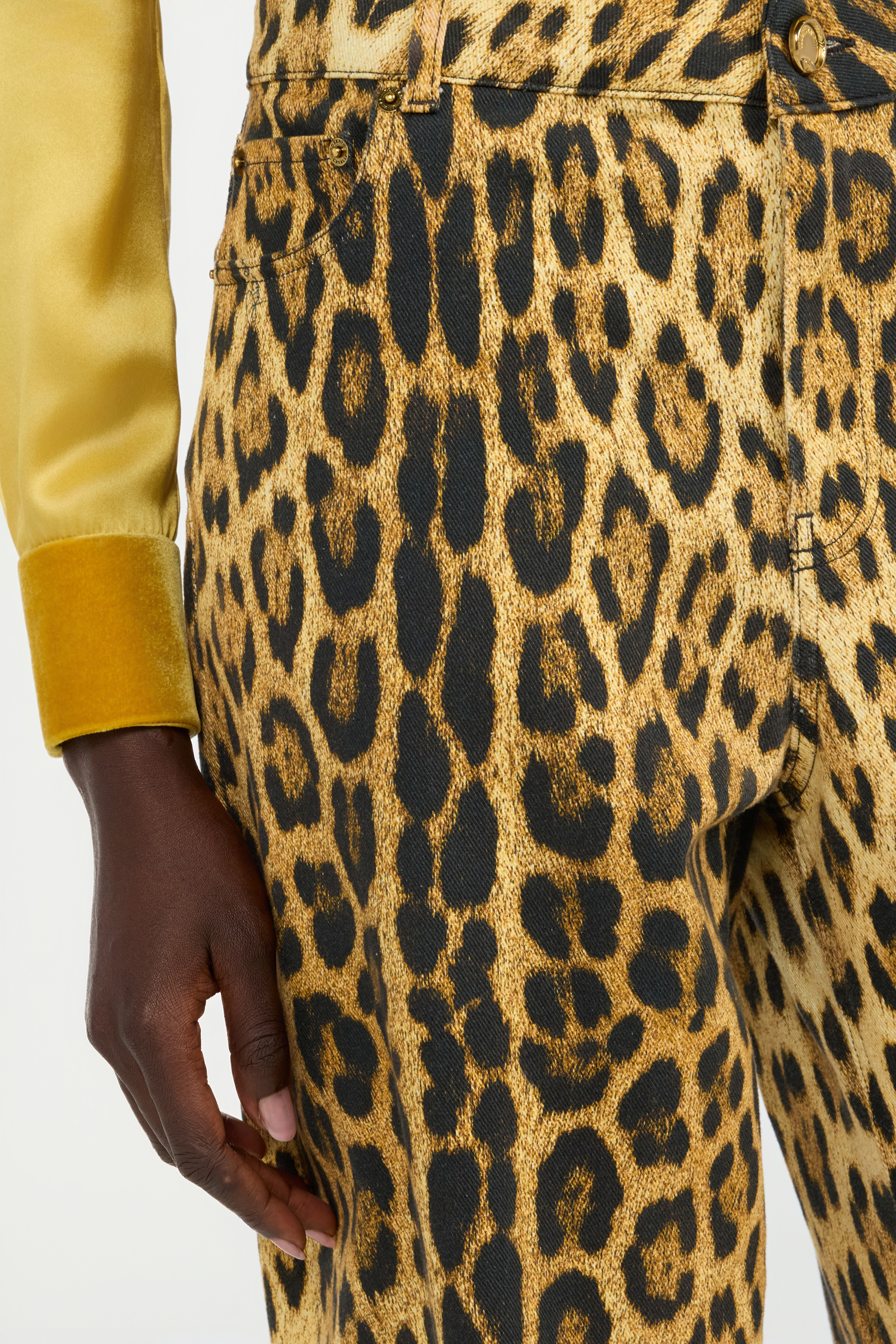 Roberto Cavalli Jeans With Jaguar Skin Print In Animal Print