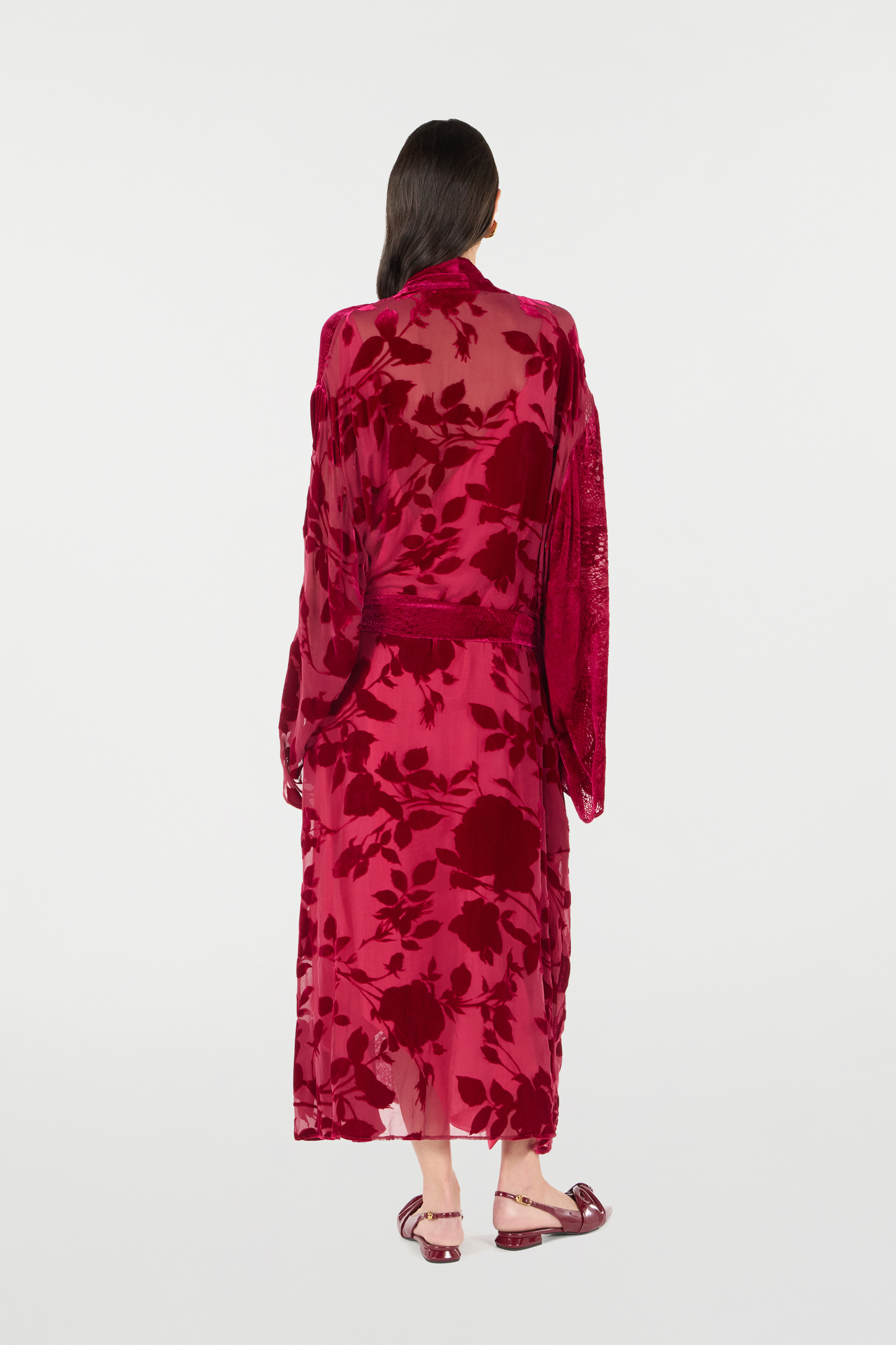  Roberto Cavalli Robe With Rose And Python Pattern - Female Ready To Wear Red 40 
