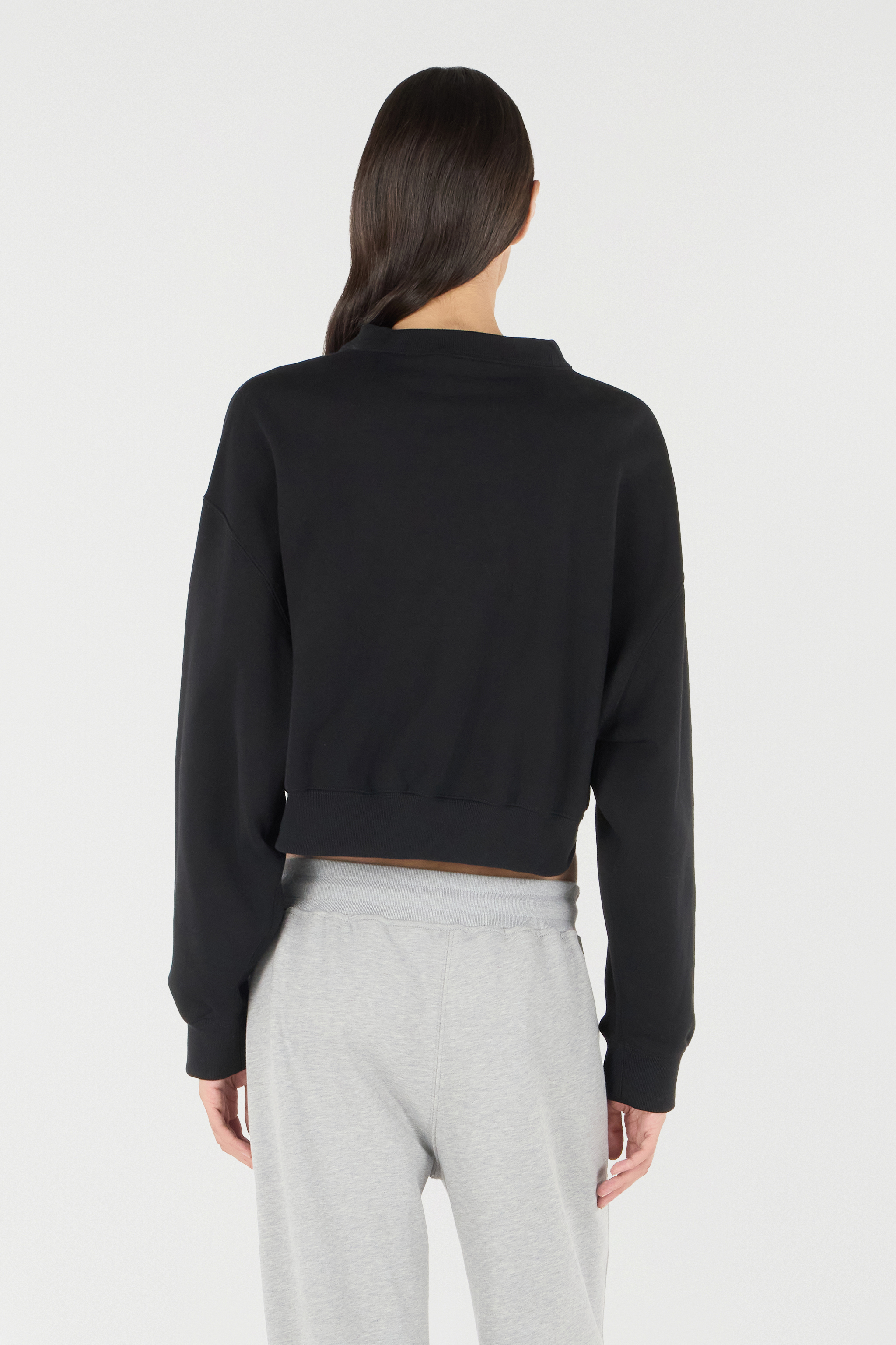 Roberto Cavalli Cropped Sweatshirt With Logo In Black