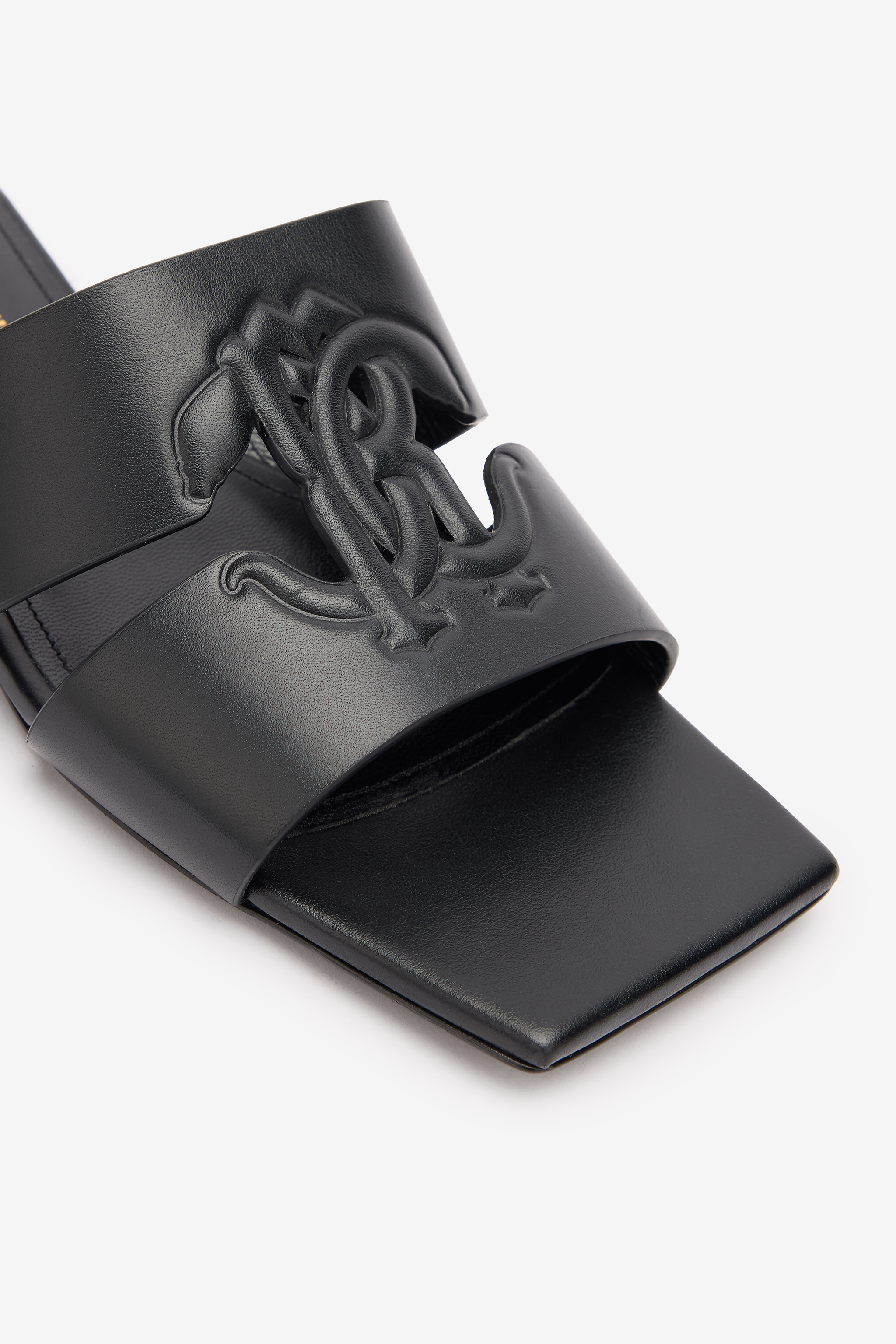Roberto Cavalli Slides Mit Quadratischer Spitze In Nero 191101