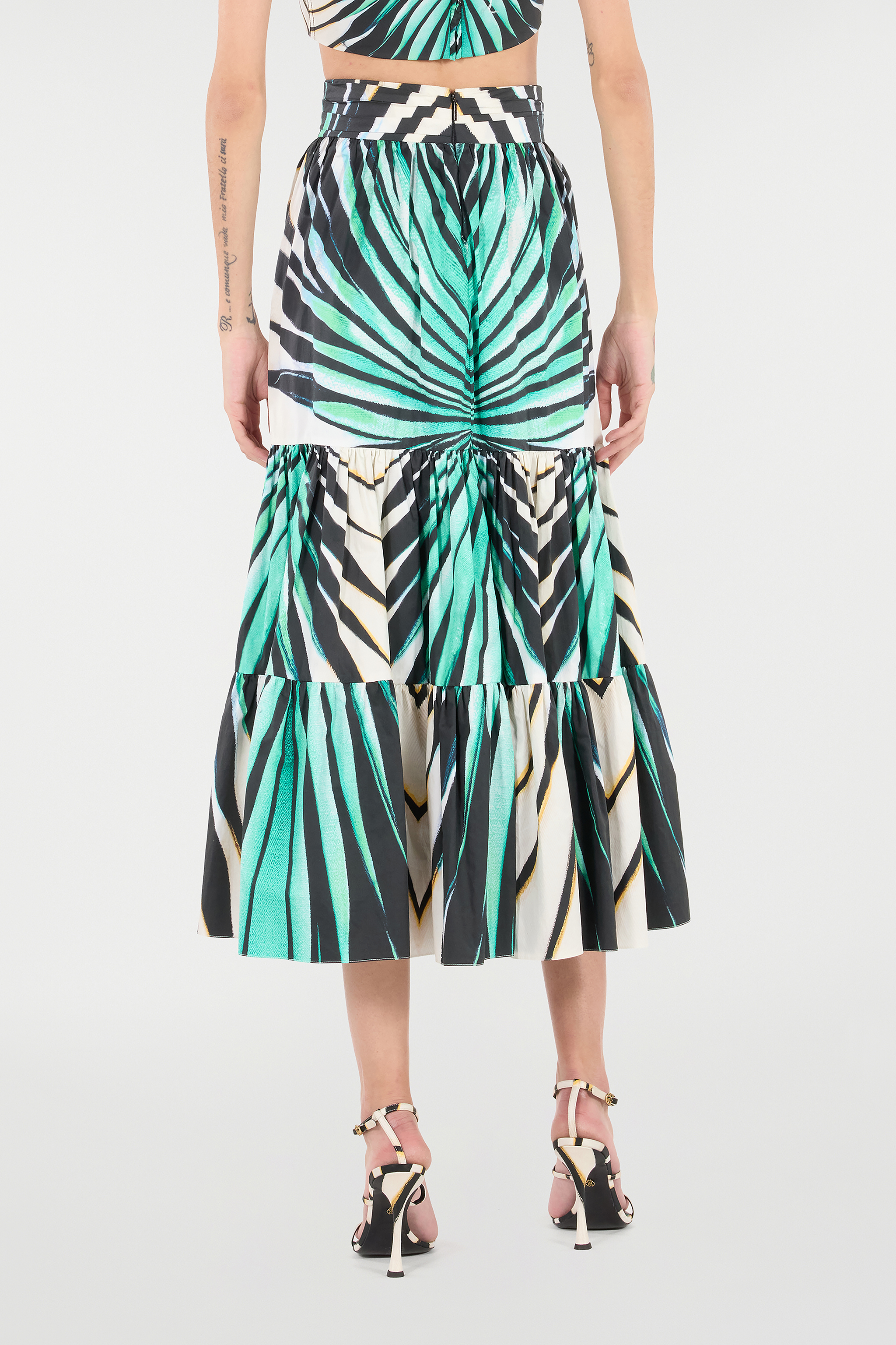 Roberto Cavalli Ray Of Sea Print Skirt