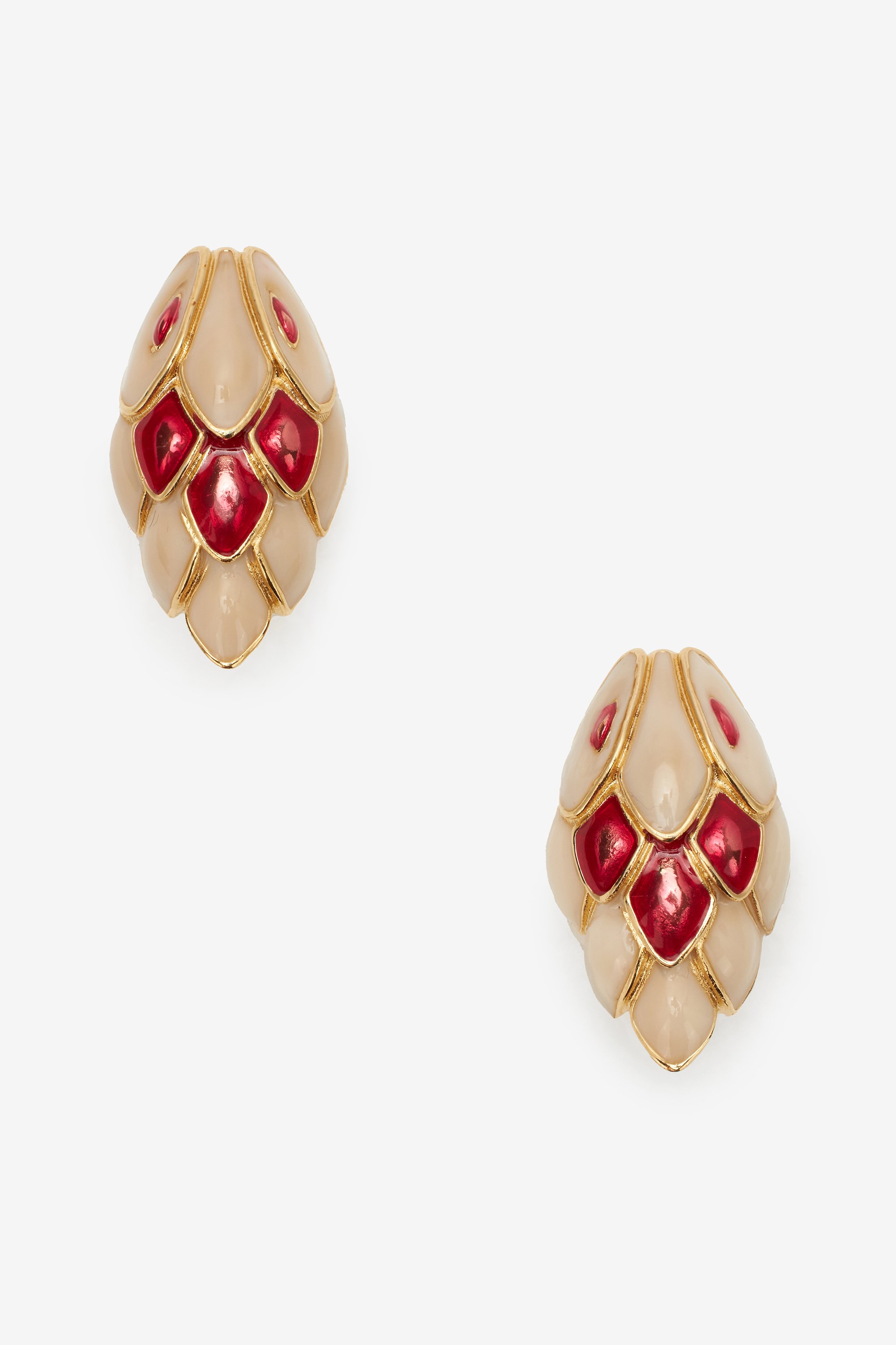 Roberto Cavalli Snake Clip-on Earrings In Red