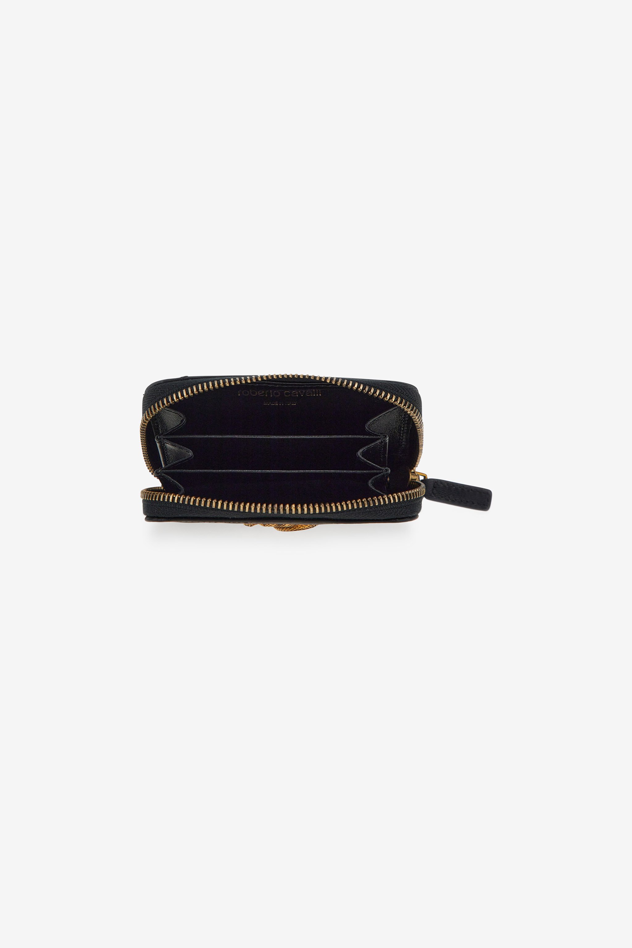 ROBERTO CAVALLI SMALL WALLET WITH MONOGRAM RC AND ZIP