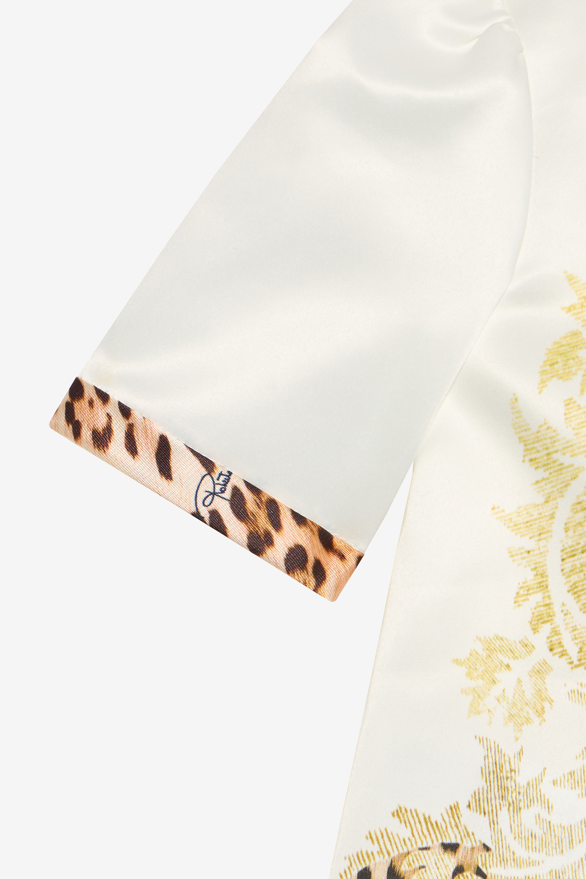 Milk White Dress with Jaguar Skin Inserts