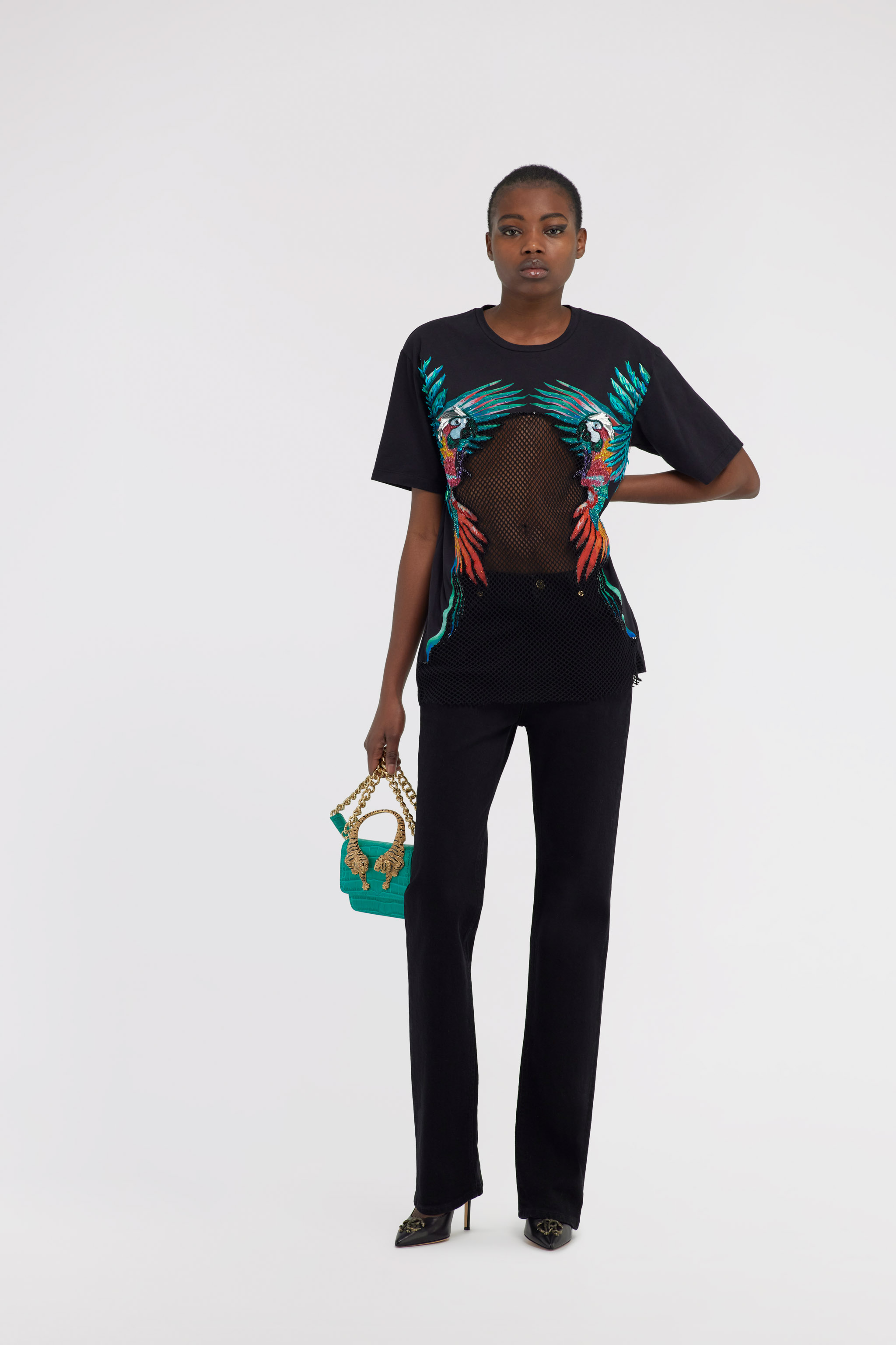 ROBERTO CAVALLI PARROT PRINT T-SHIRT