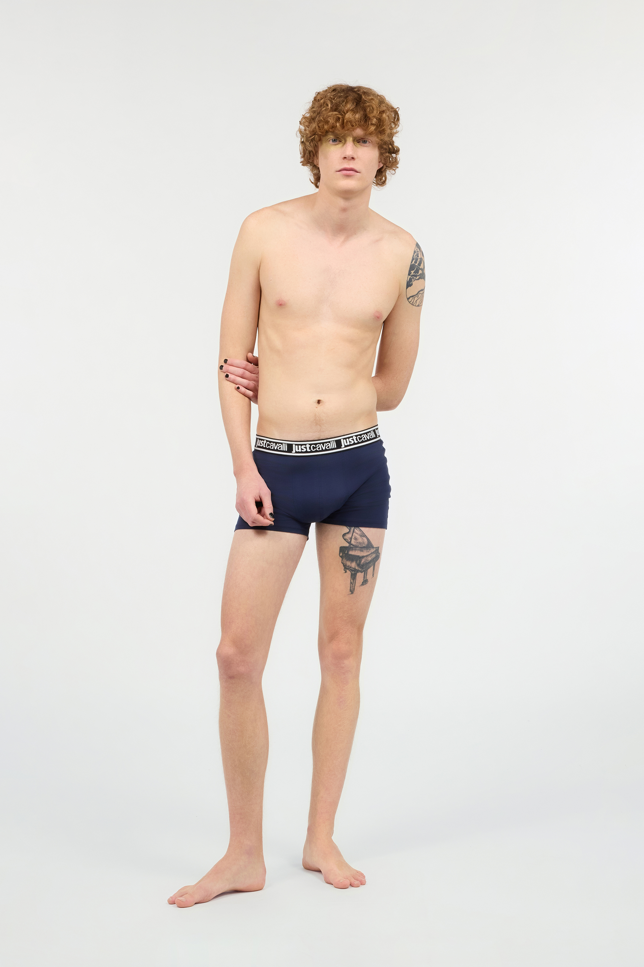 Roberto Cavalli Logo Band Boxer Shorts In Dark Blue