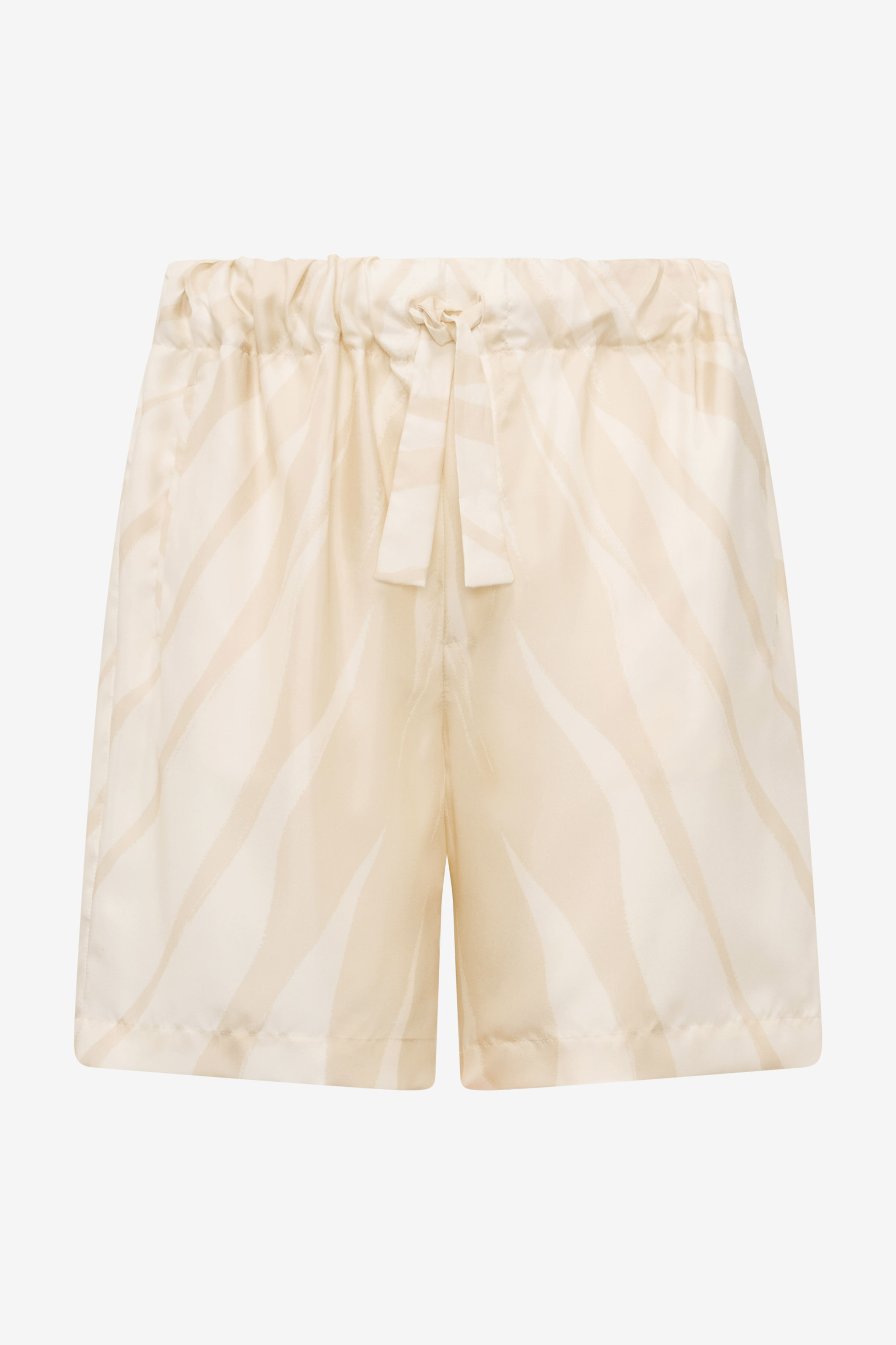 Roberto Cavalli Men's Gold/Ivory Ray Of Print Silk Shorts