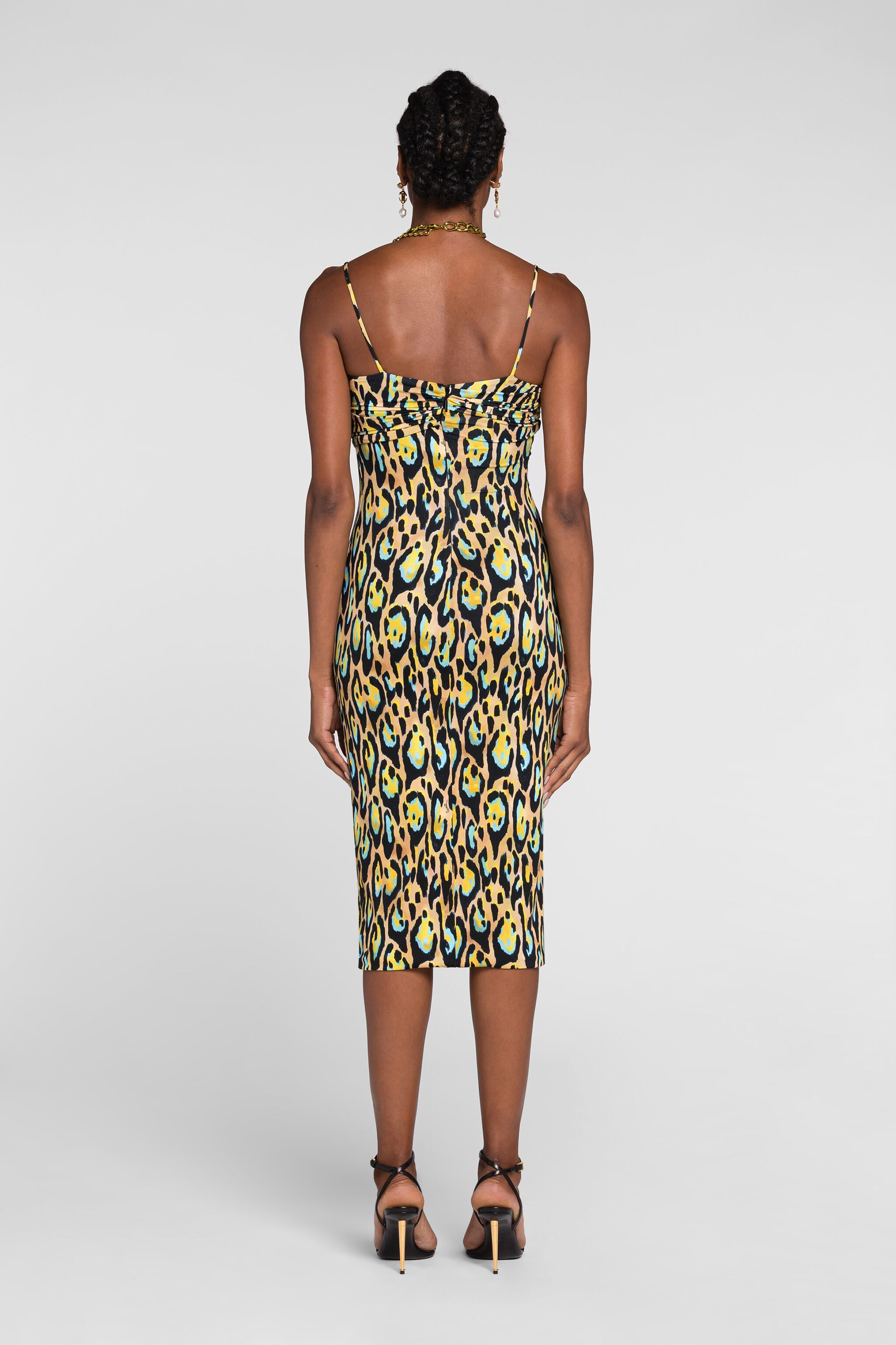 ROBERTO CAVALLI KLEID MIT JAGUAR-PRINT 