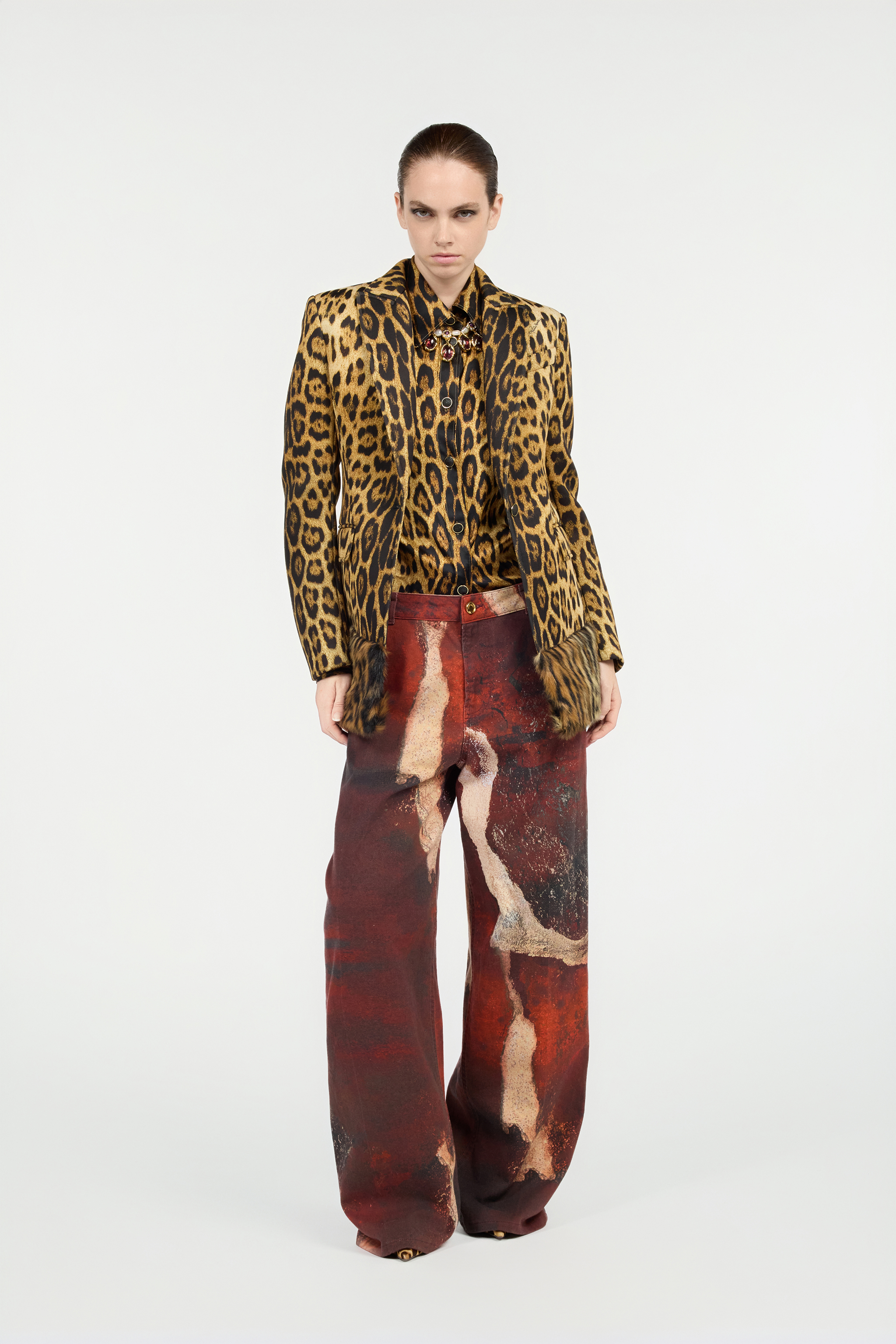 Silk Shirt With Jaguar Skin Print