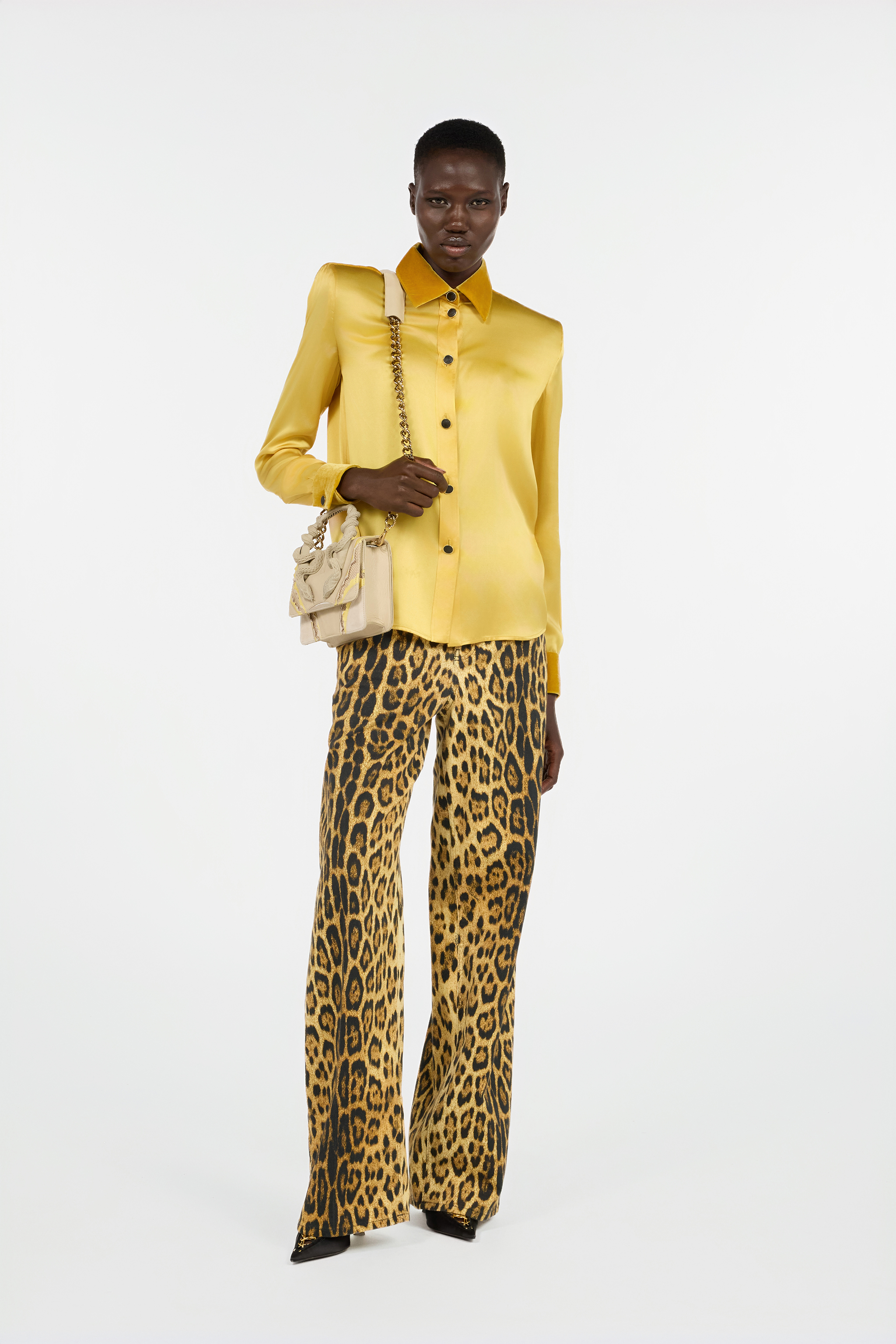 Roberto Cavalli Jeans With Jaguar Skin Print In Animal Print