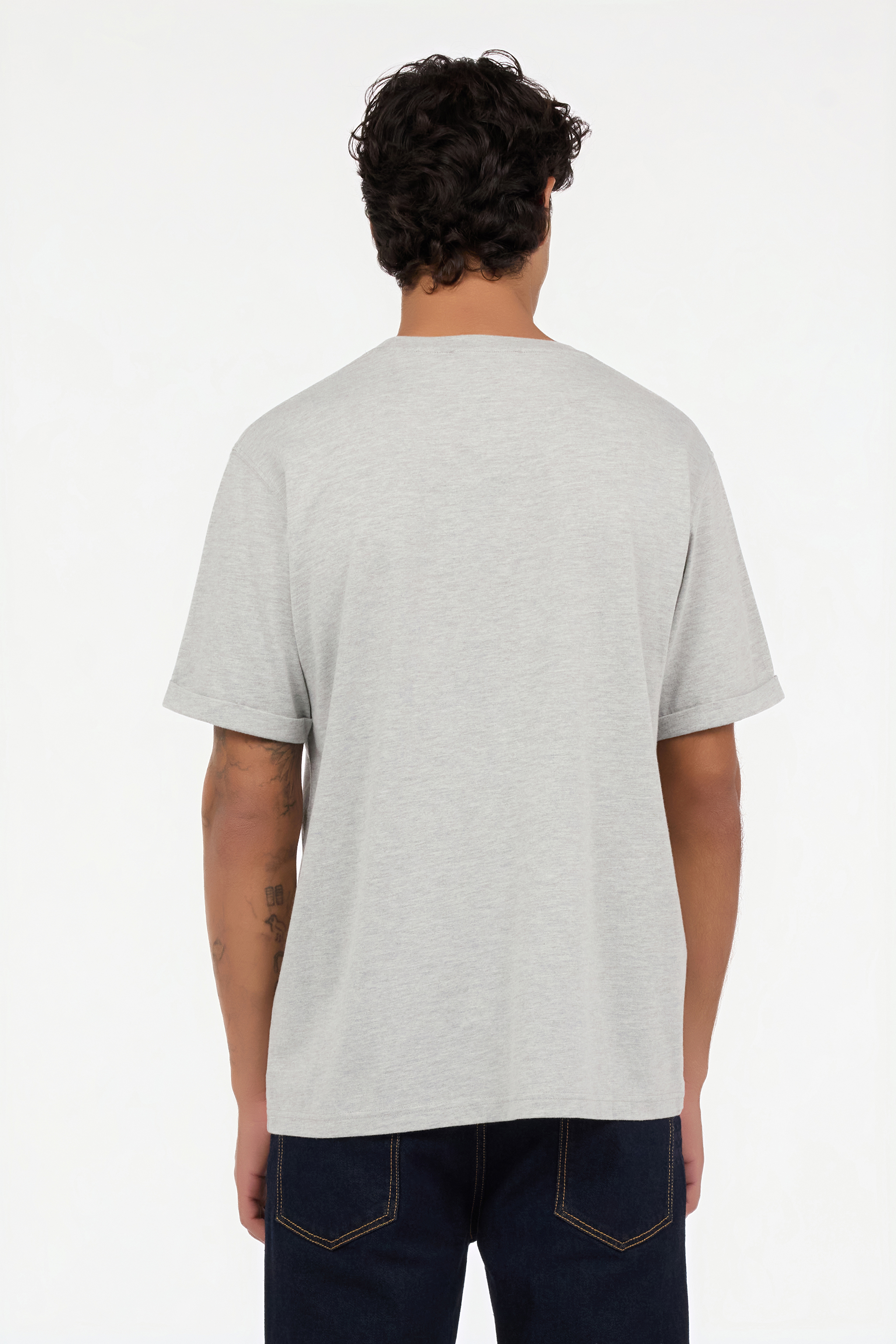 Grey Mélange T-Shirt with Snake and Logo
