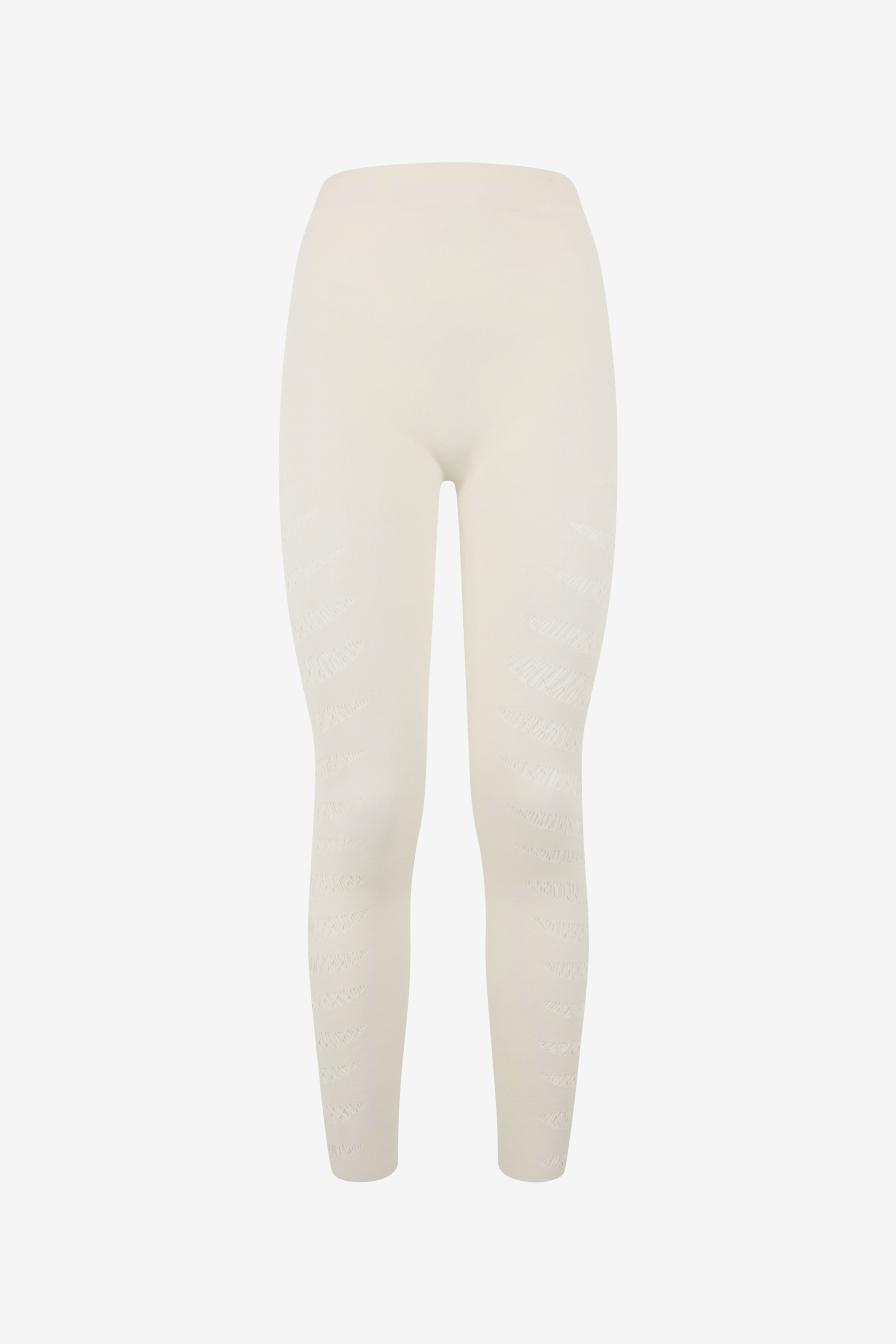Roberto Cavalli Leggings With Openwork Python Pattern In Ivory