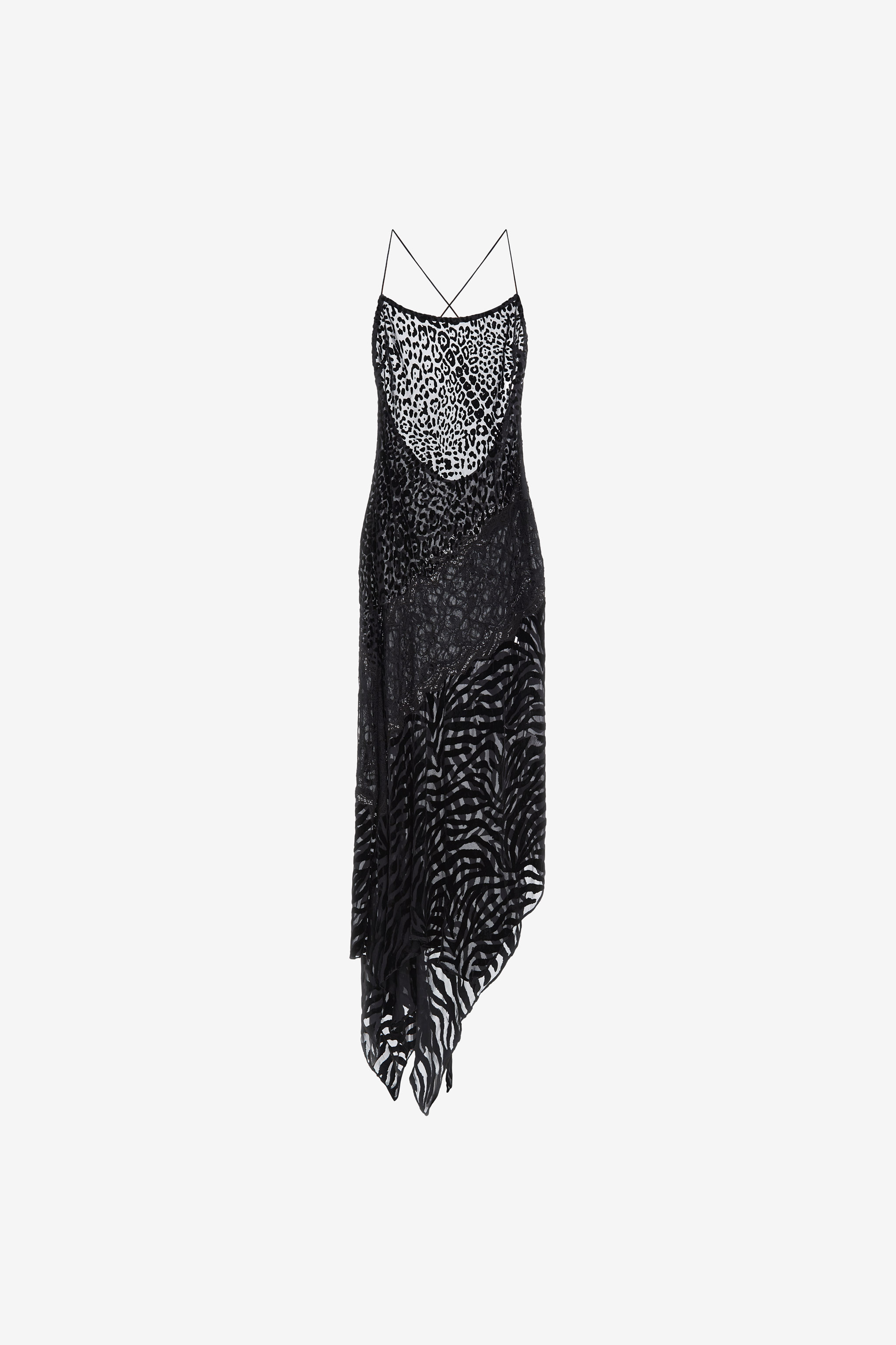 Lace slip dress in Black for Women | Roberto Cavalli®