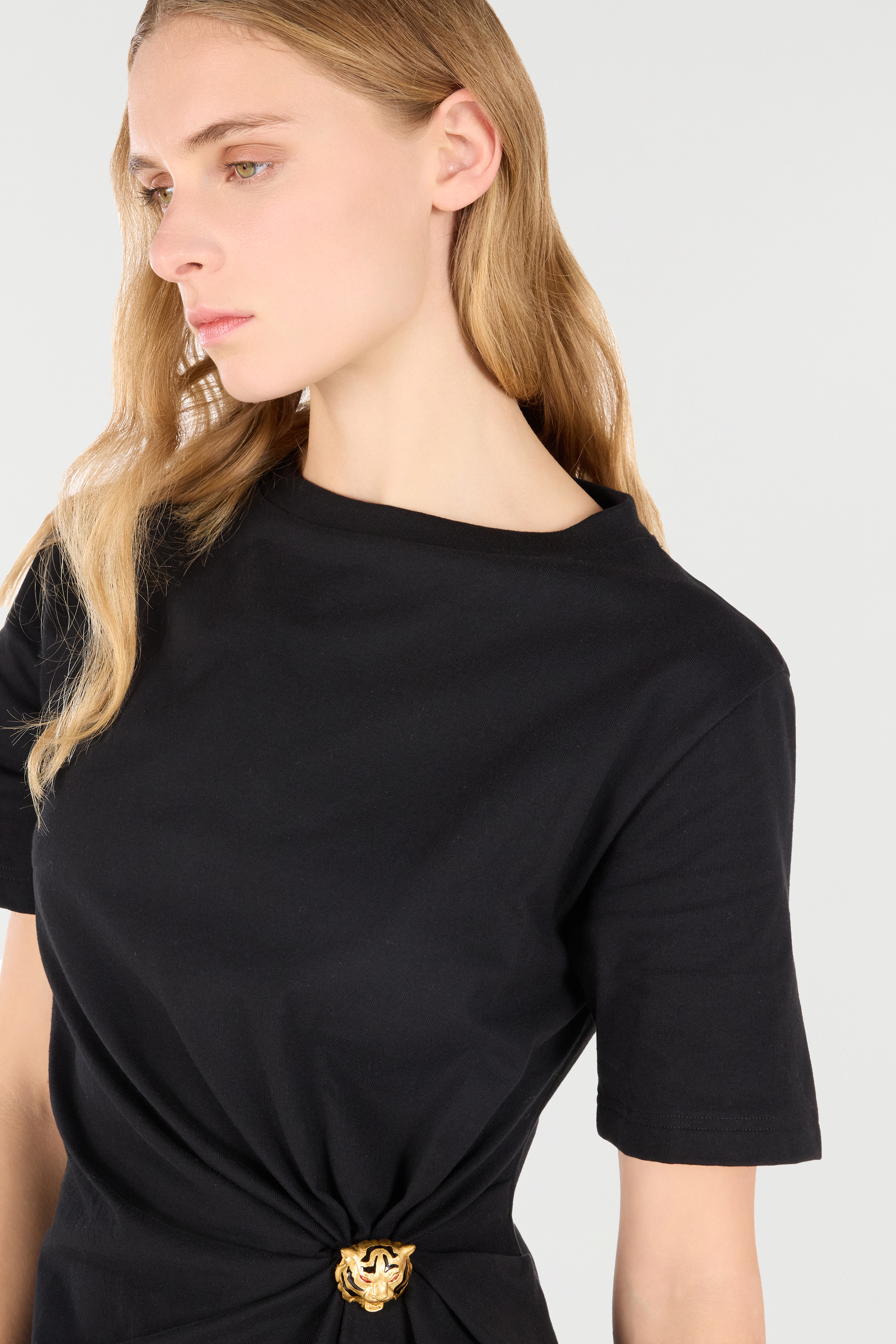 ROBERTO CAVALLI T-SHIRT MIT SCHMUCKBESETZTEM TIGERKOPF