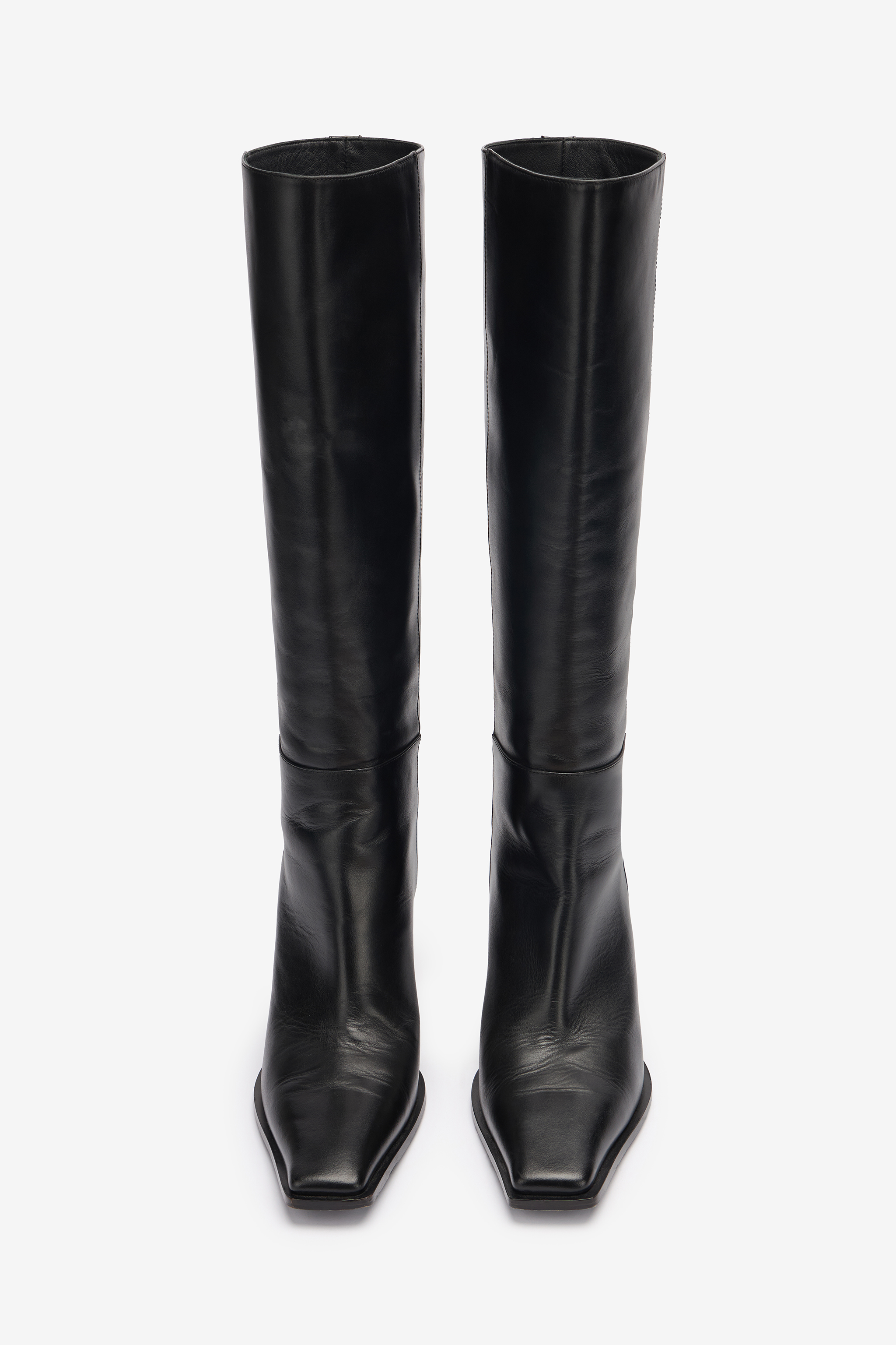 Roberto Cavalli Leather Boots With Mirror Snake Monogram In Black