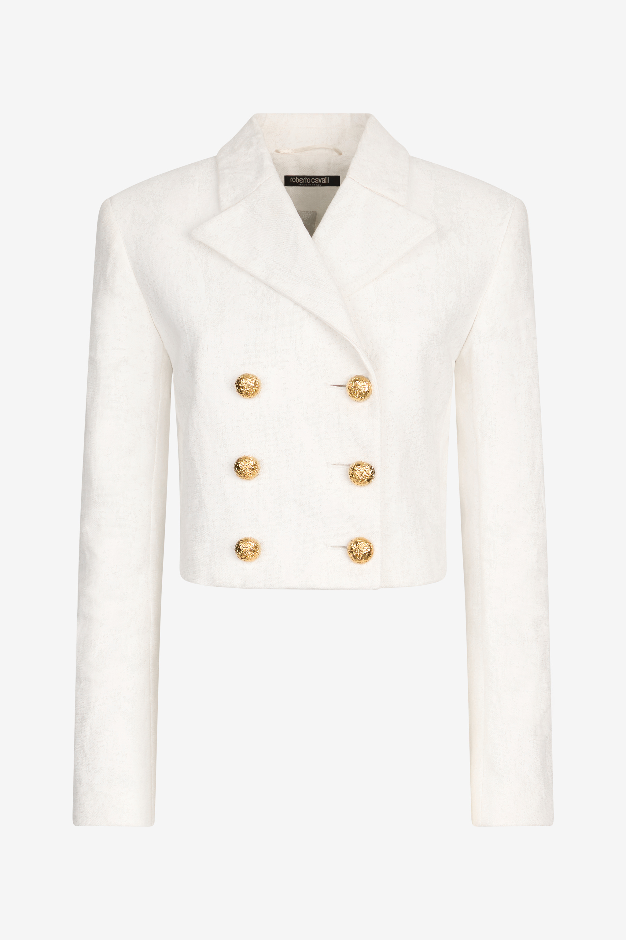 Roberto Cavalli Kurze Jacke Mit Wall-print In White