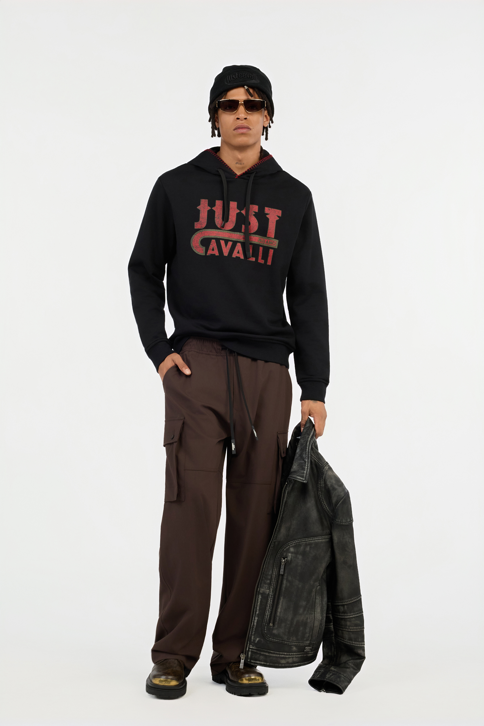 Black Hoodie With Logo Print