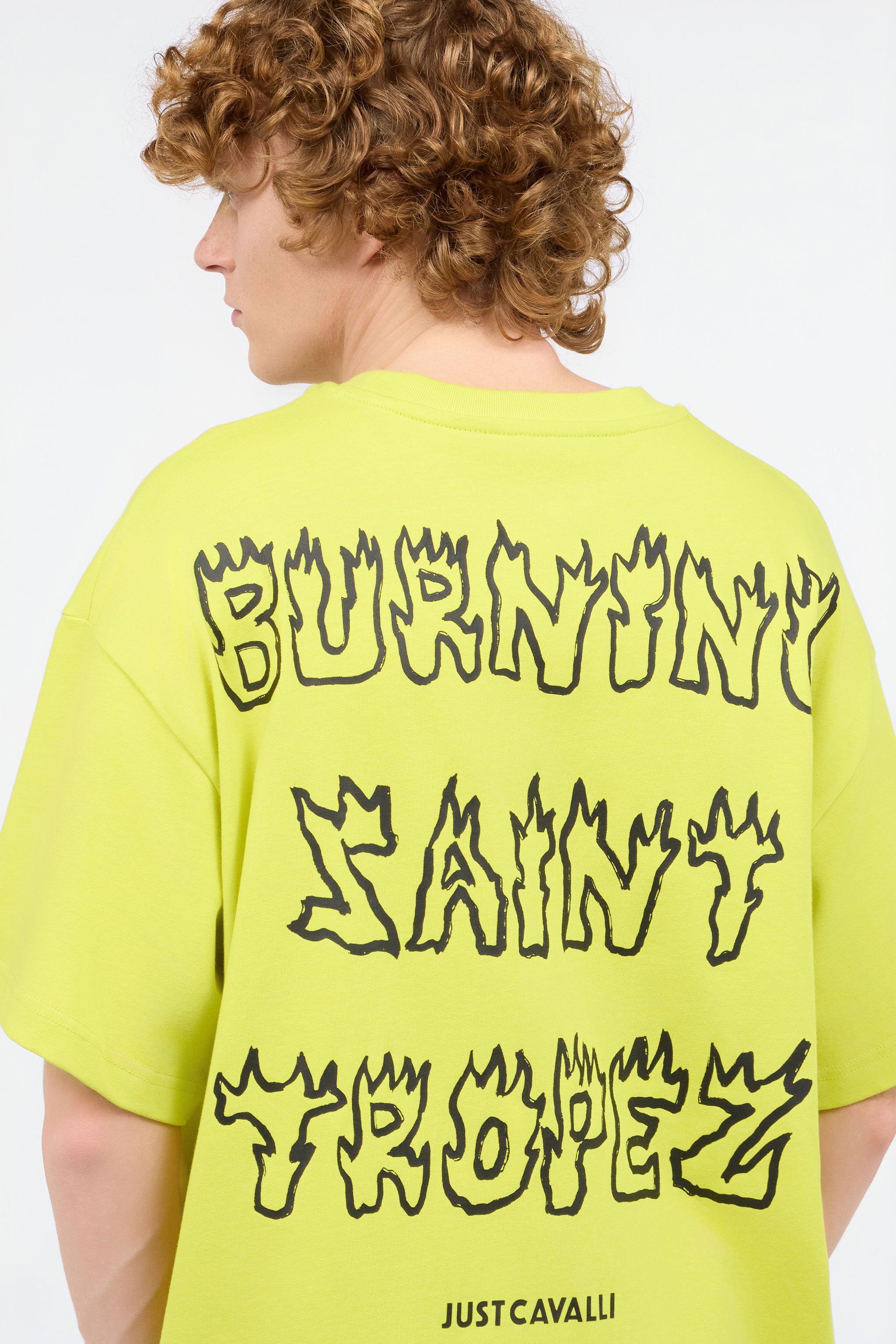 T-Shirt With Flaming Lettering