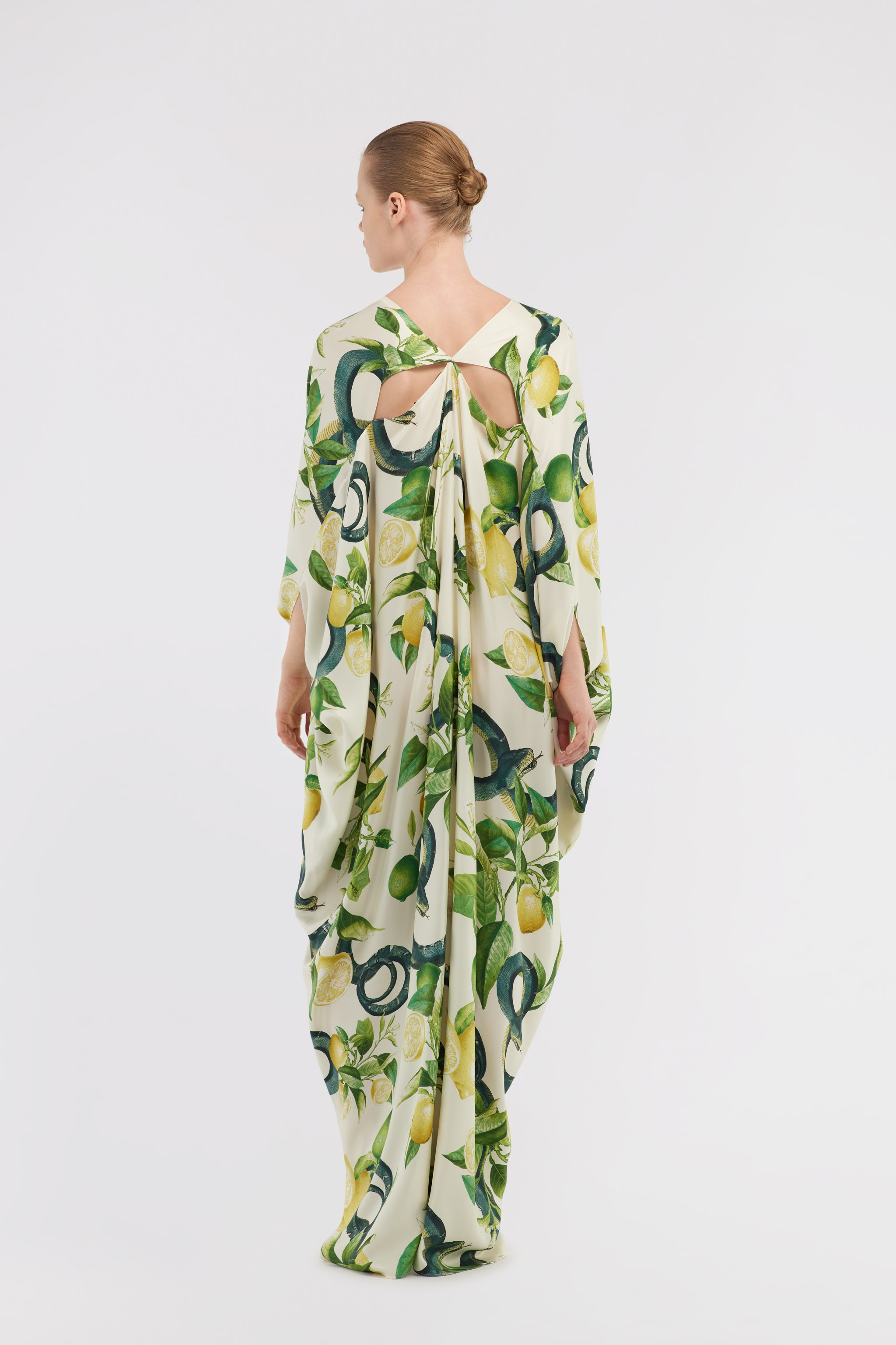 Roberto Cavalli Kaftano Lemon Print In Ivory