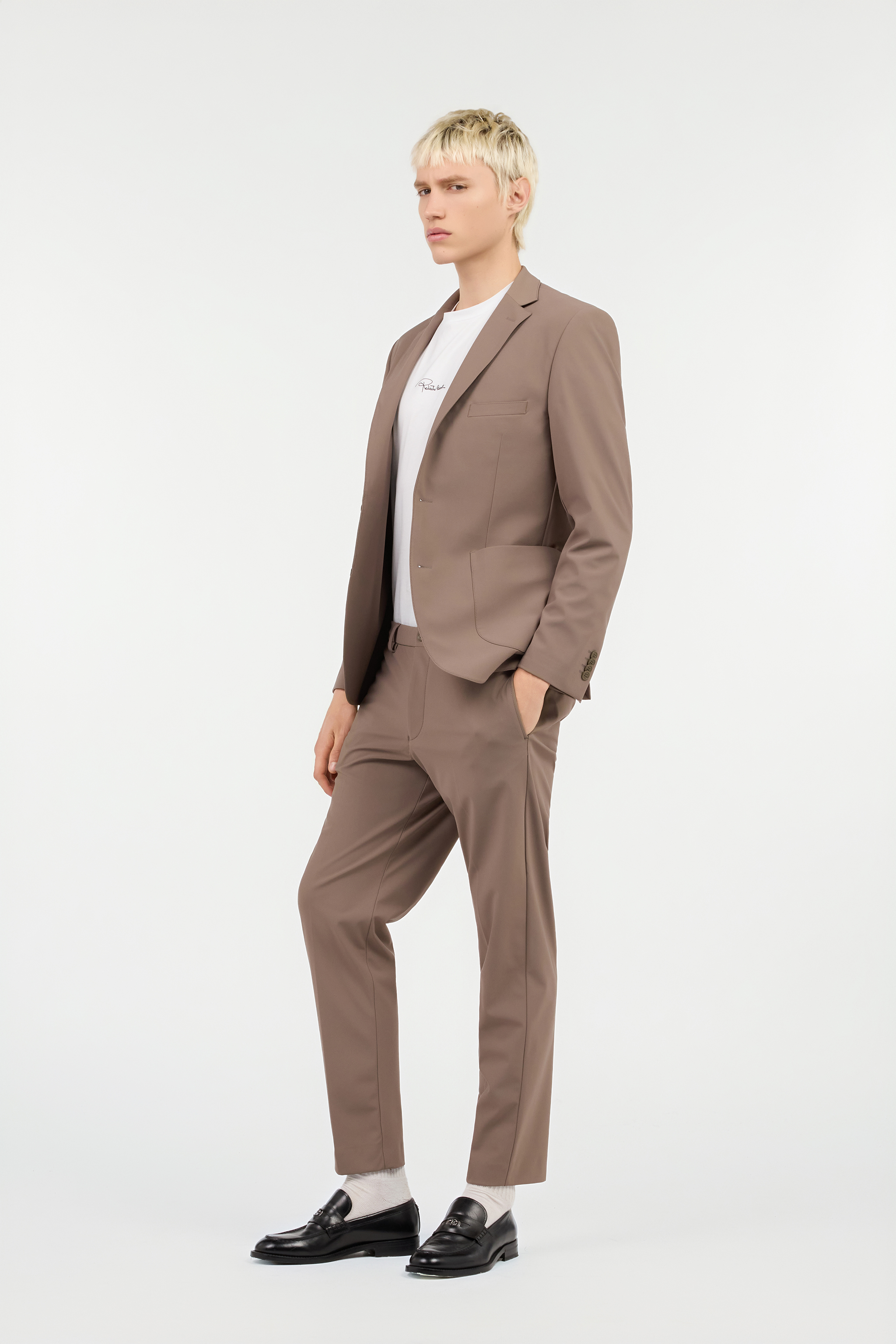 Taupe Single-Breasted Suit