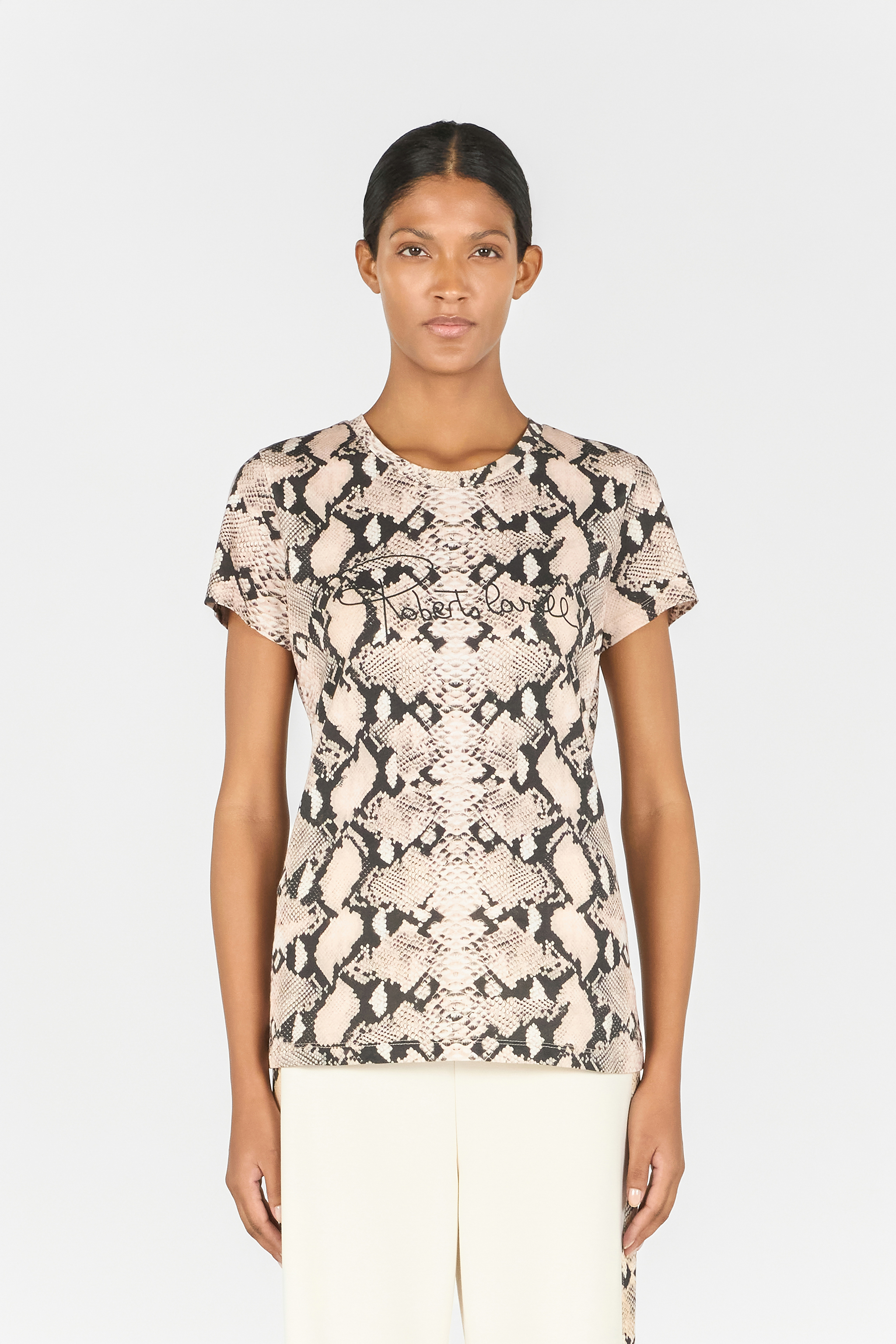 ROBERTO CAVALLI T-SHIRT MIT PYTHONPRINT