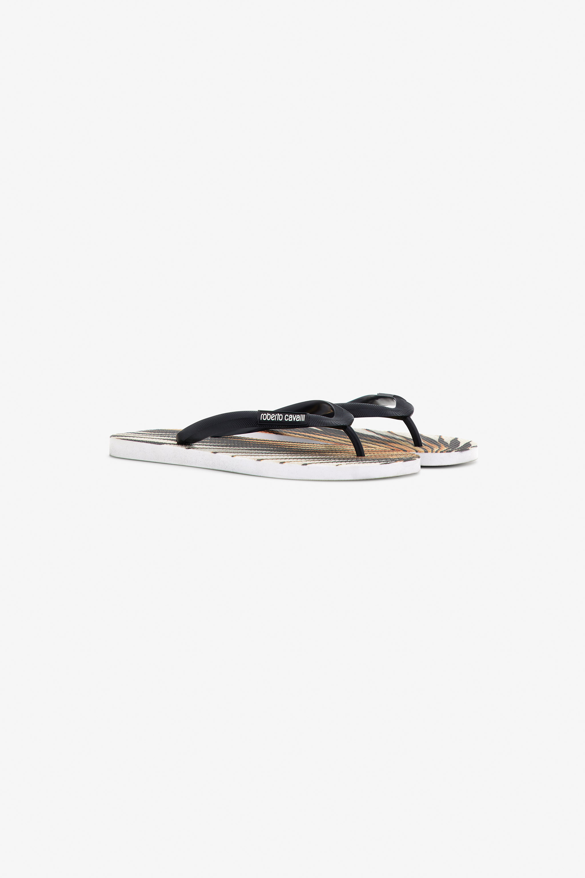 Roberto Cavalli Men's Gold Ray Of Print Rubber Flip-Flops