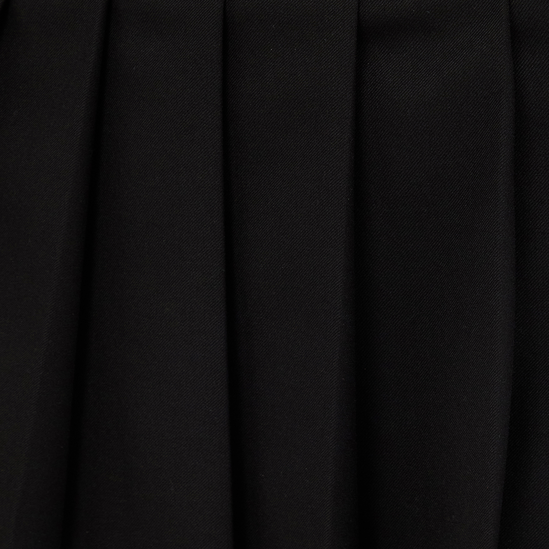 Black Pleated Mini Skirt with Pocket