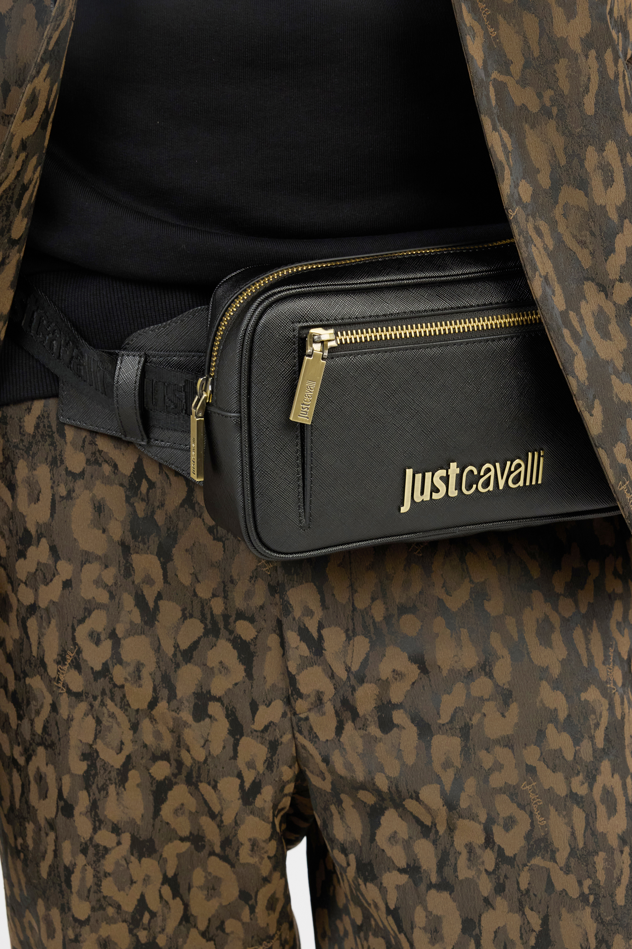 Black Belt Bag With Logo