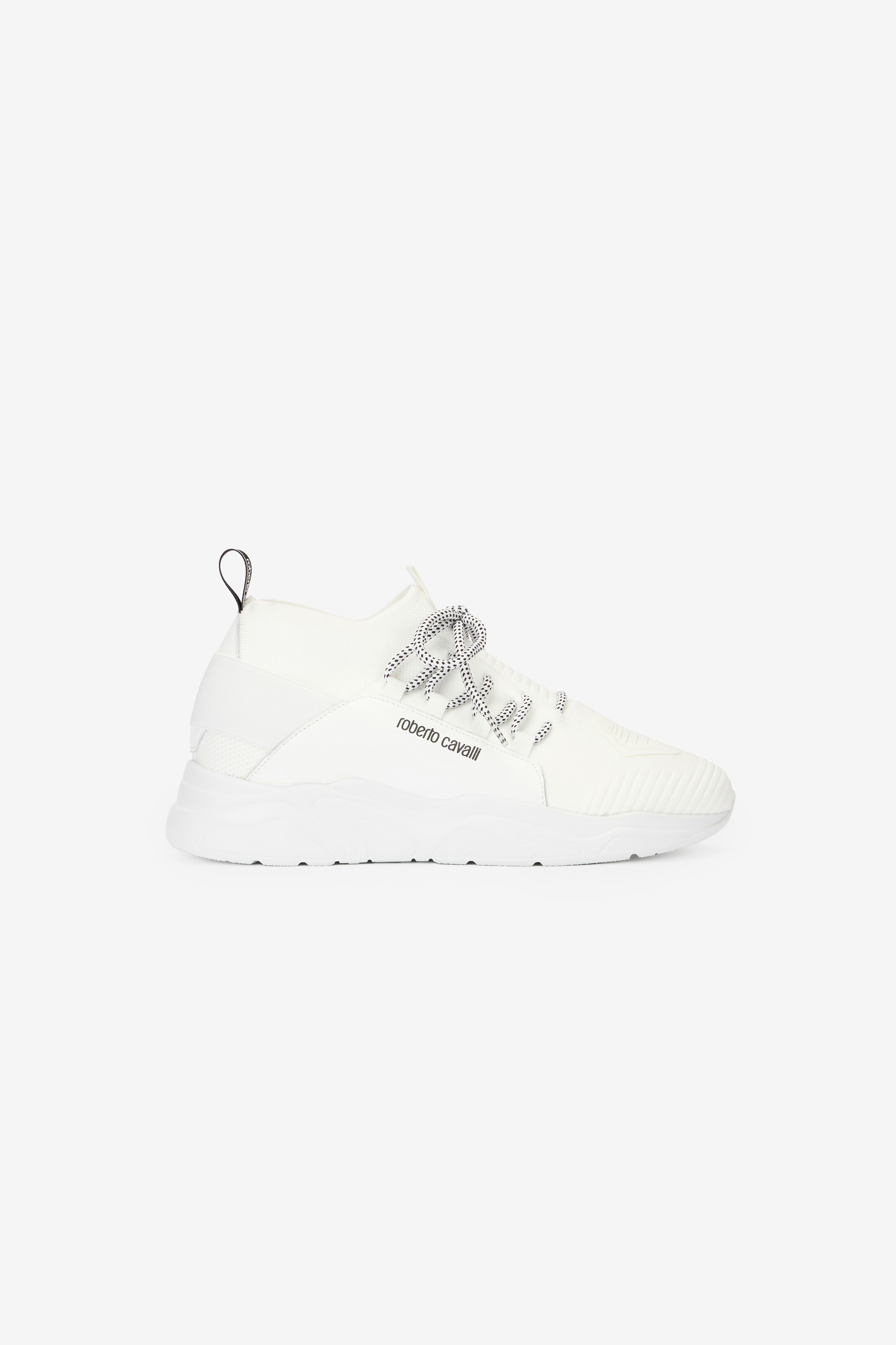 Roberto Cavalli Man Leather Running Shoes In White