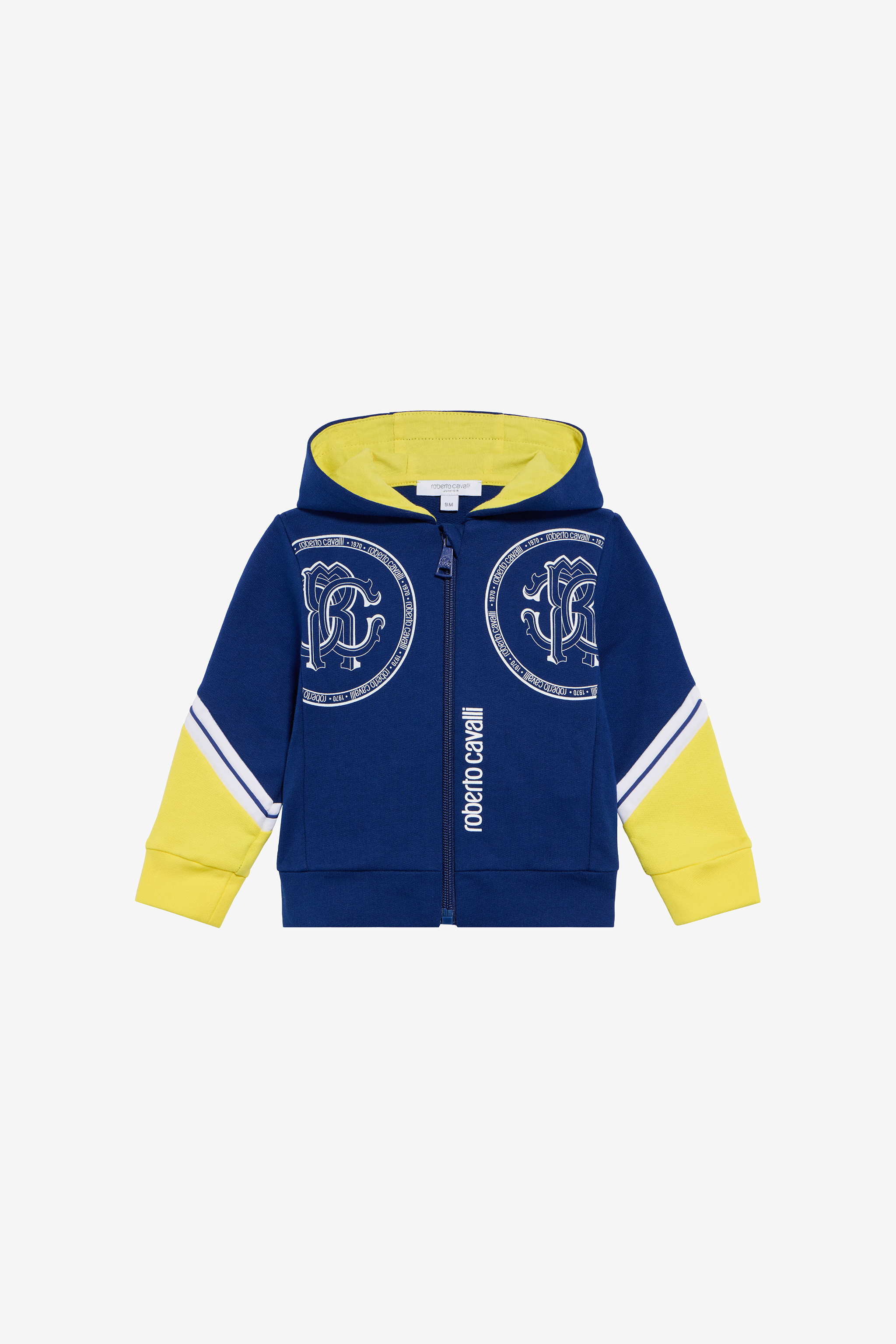 Roberto Cavalli Boys Blue/Yellow Sweatshirt With Monogram Rc - Ready To Wear