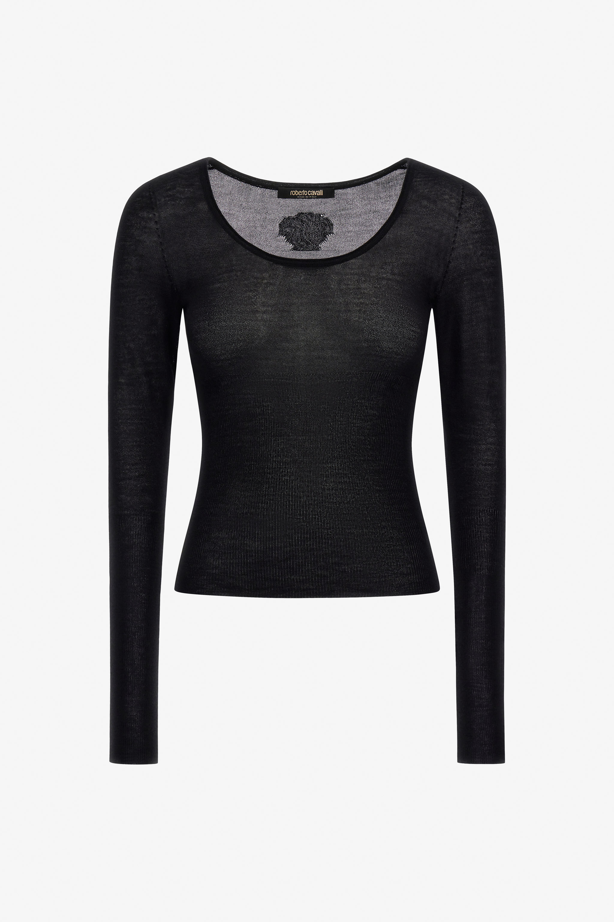 Roberto Cavalli Crew Neck Sweater In Black
