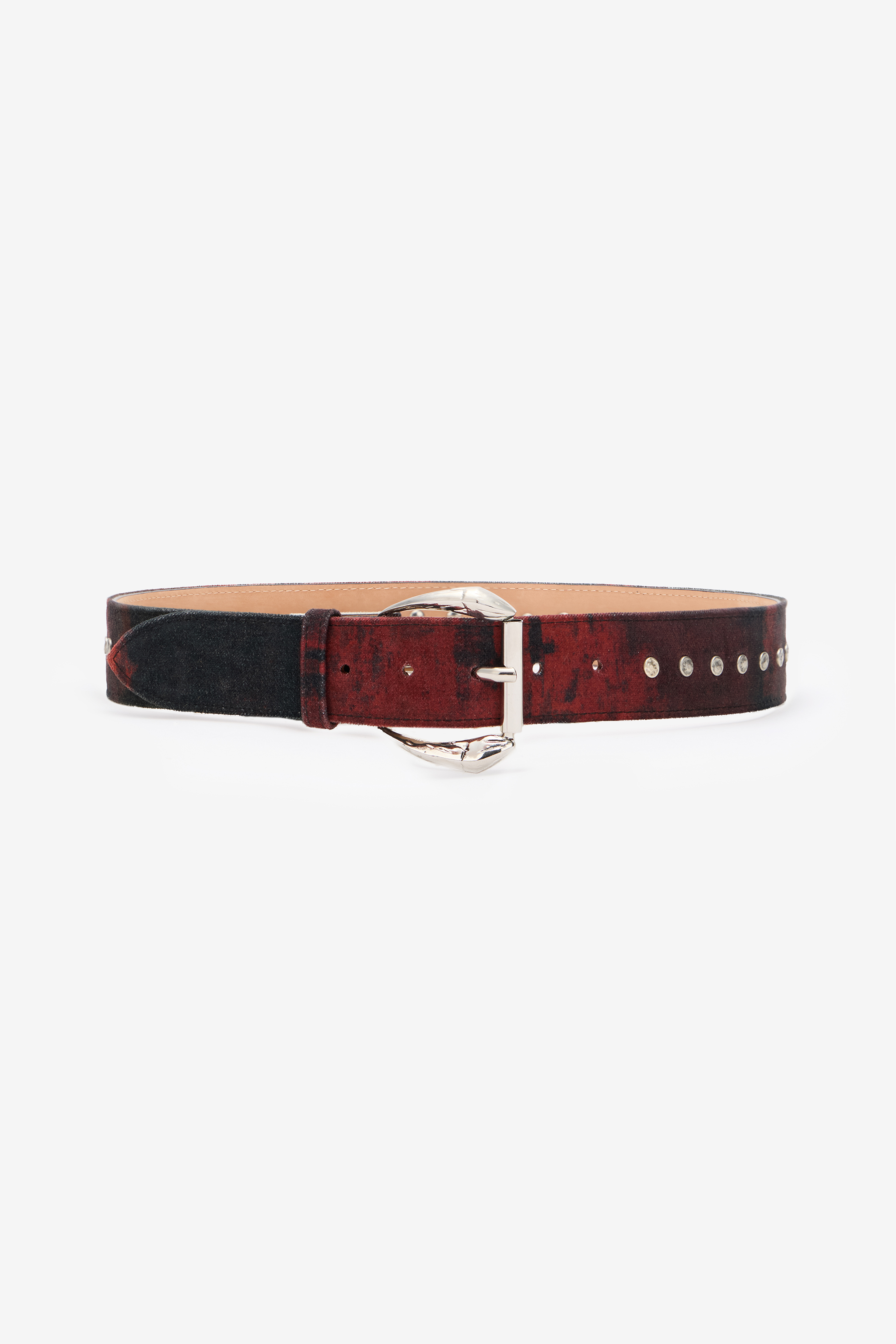 Roberto Cavalli Men's Purple Belt With Mottled-Effect Print - Belts