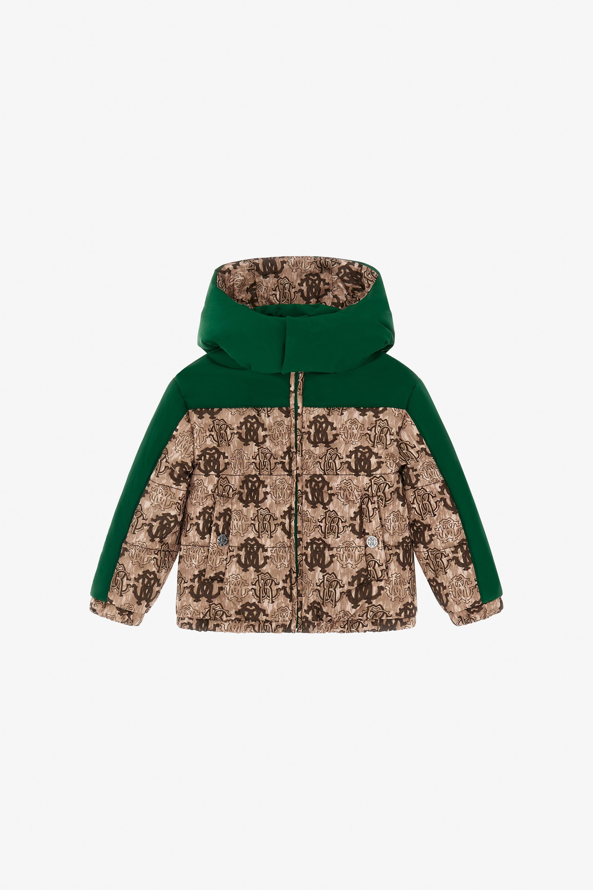 Shop Roberto Cavalli Jacke Mit Rc-logo In Light Brown