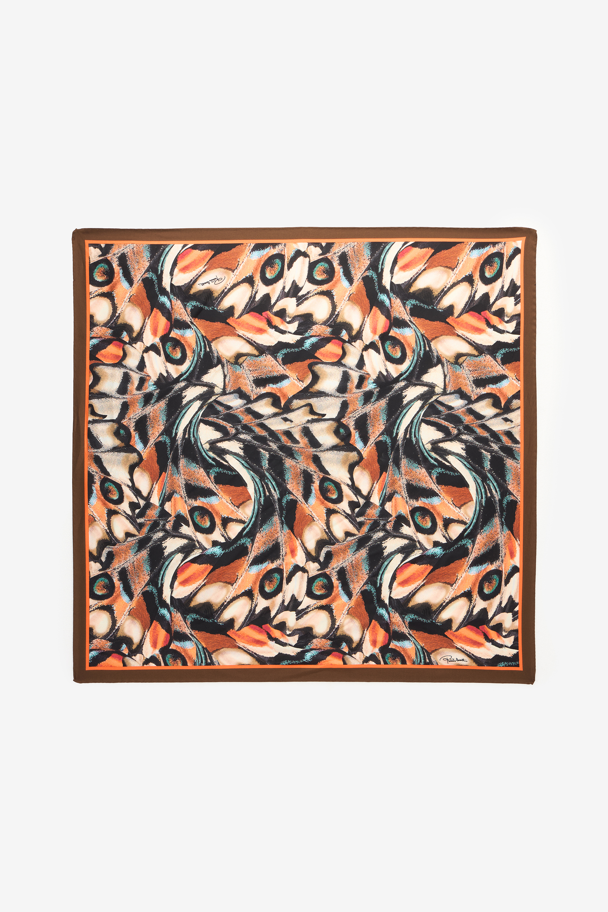 Roberto Cavalli Women's Black Scarf With Butterfly Print - Scarves & Silks /Multicolor
