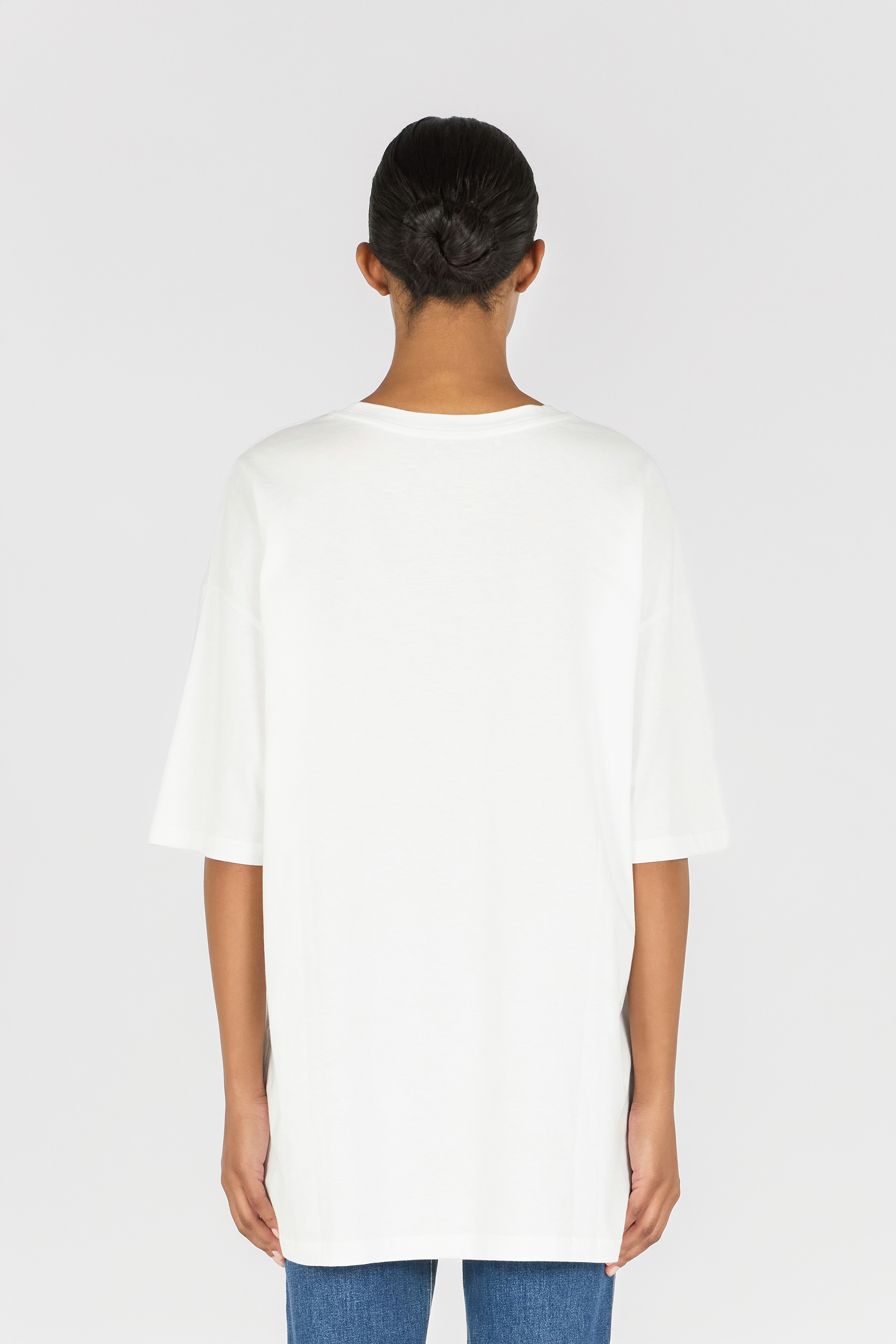 Roberto Cavalli Snake And Flower Print T-shirt In White