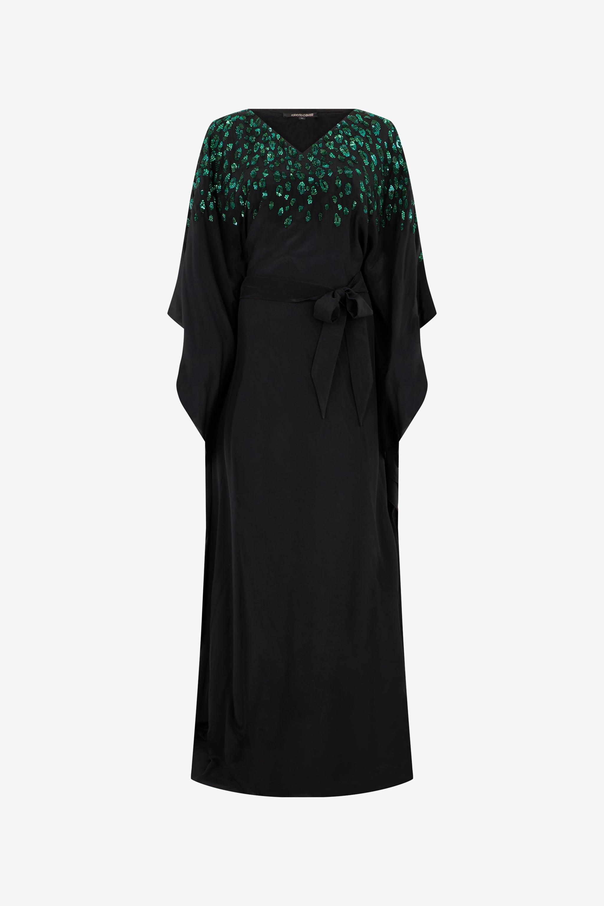 Roberto Cavalli Silk Maxi Dress with Embellished Detail