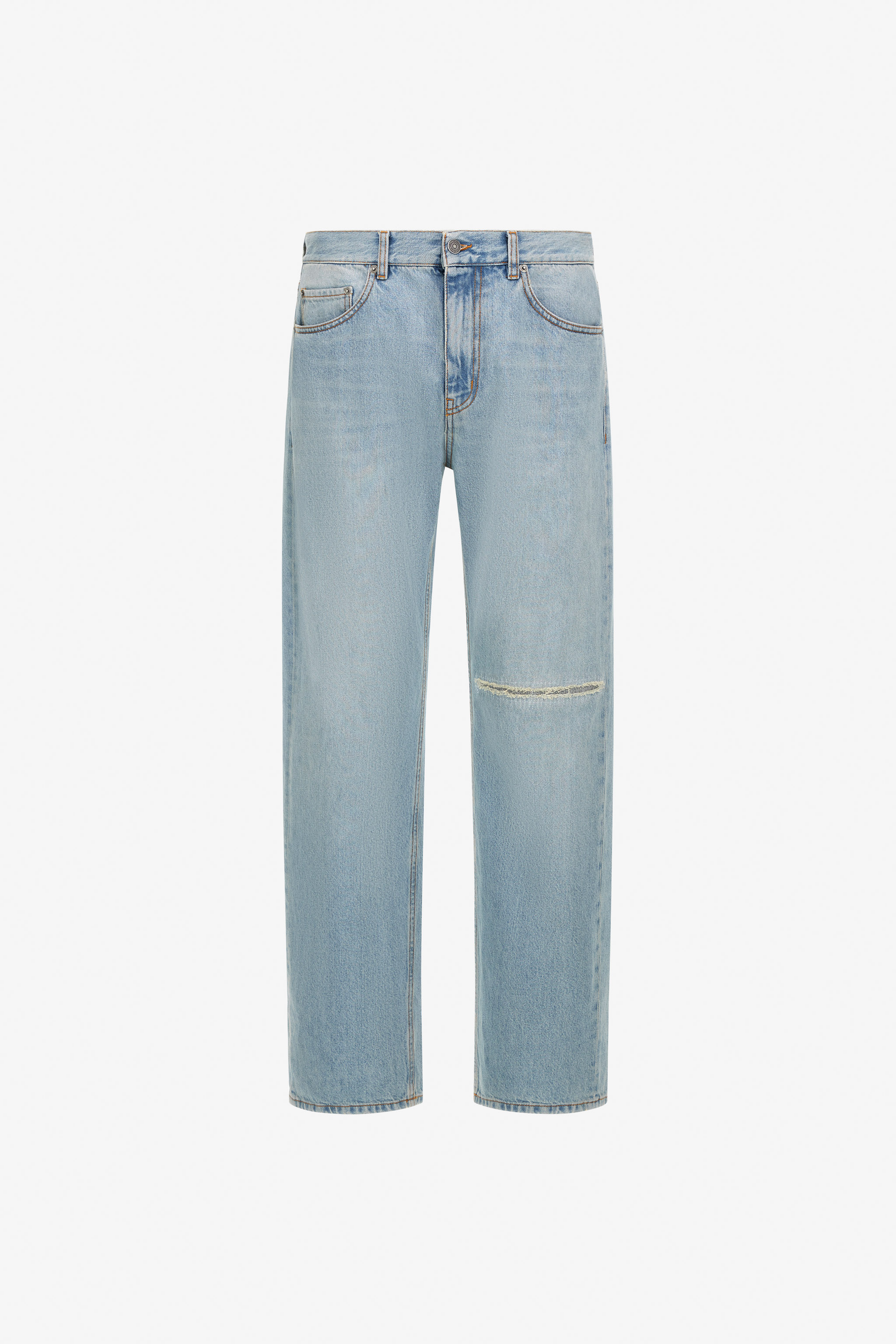 Roberto Cavalli Uomo Blu Jeans A Gamba Larga - Abbigliamento