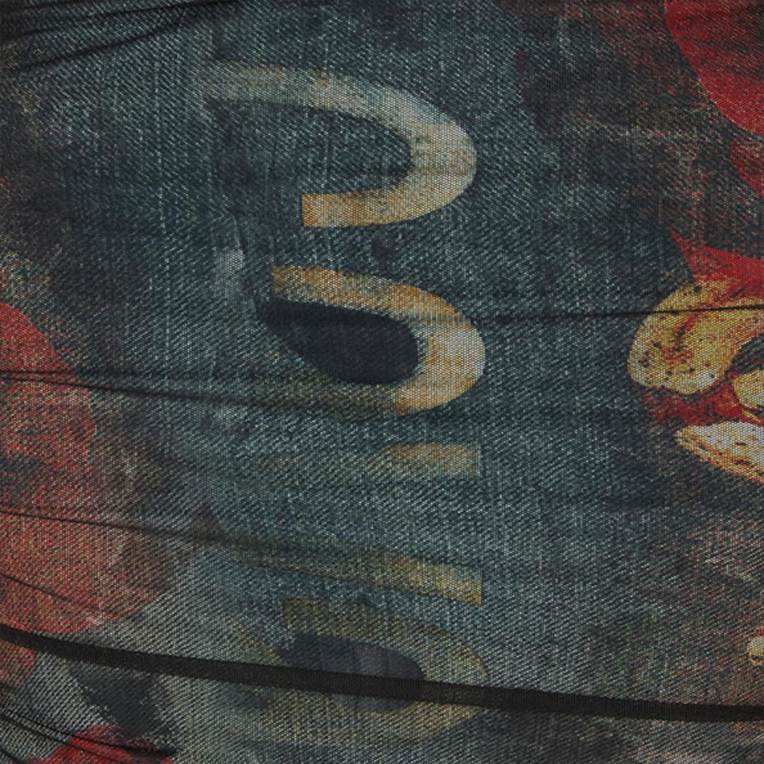 Mini Dress With Rose And Snake Detailing