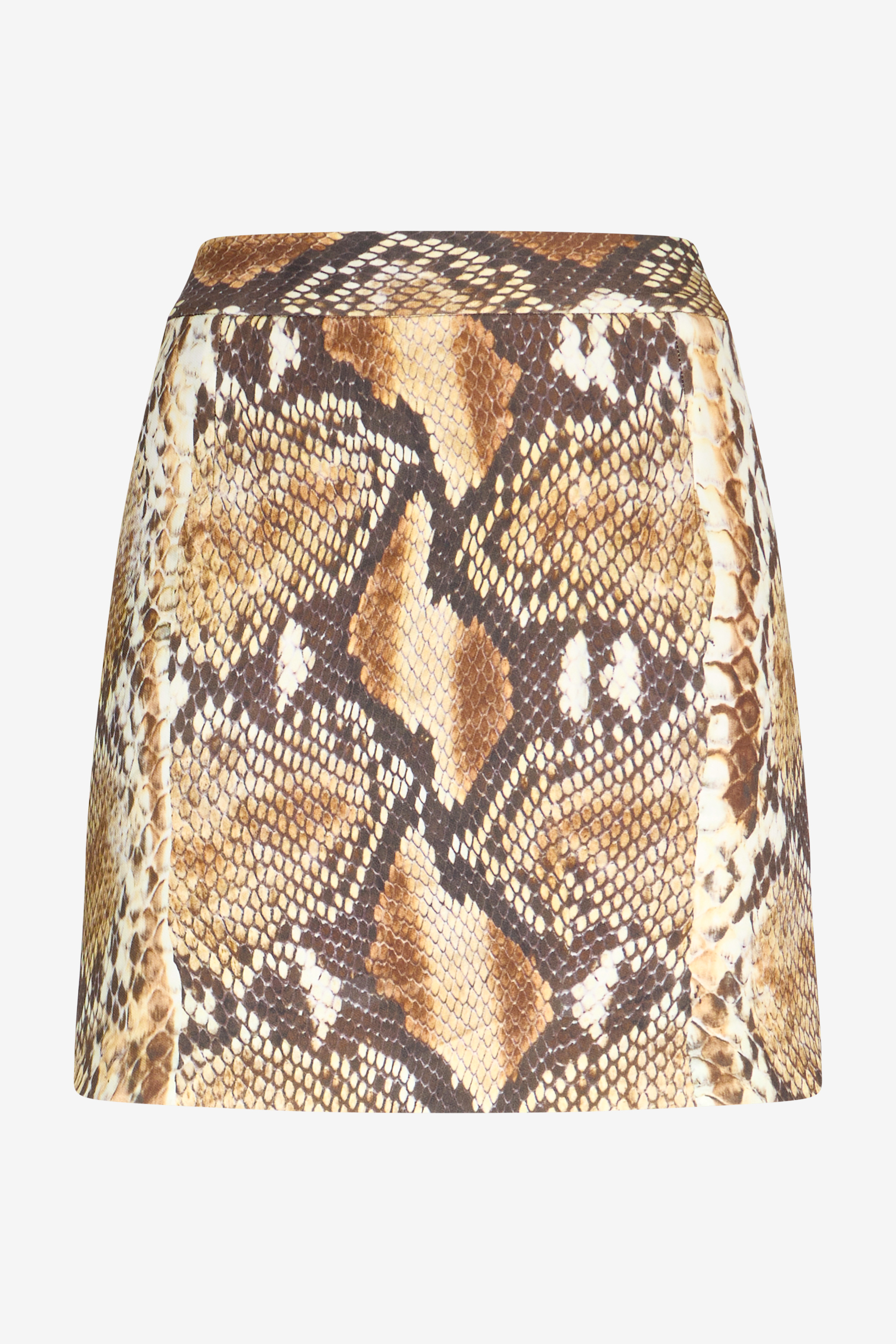 Roberto Cavalli Python Print Mini Skirt In Brown