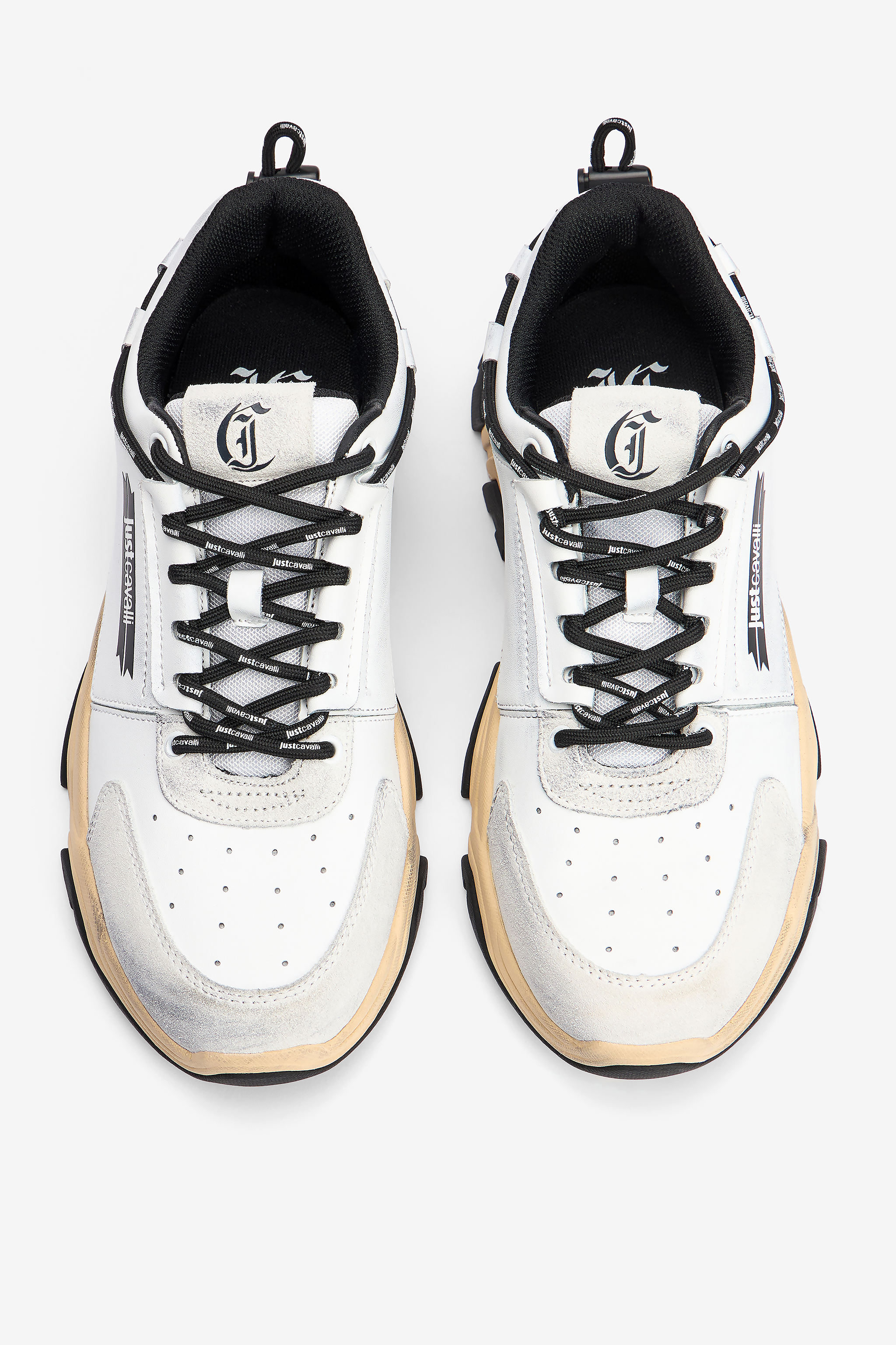 Roberto Cavalli White Running Sneakers With Logo In White