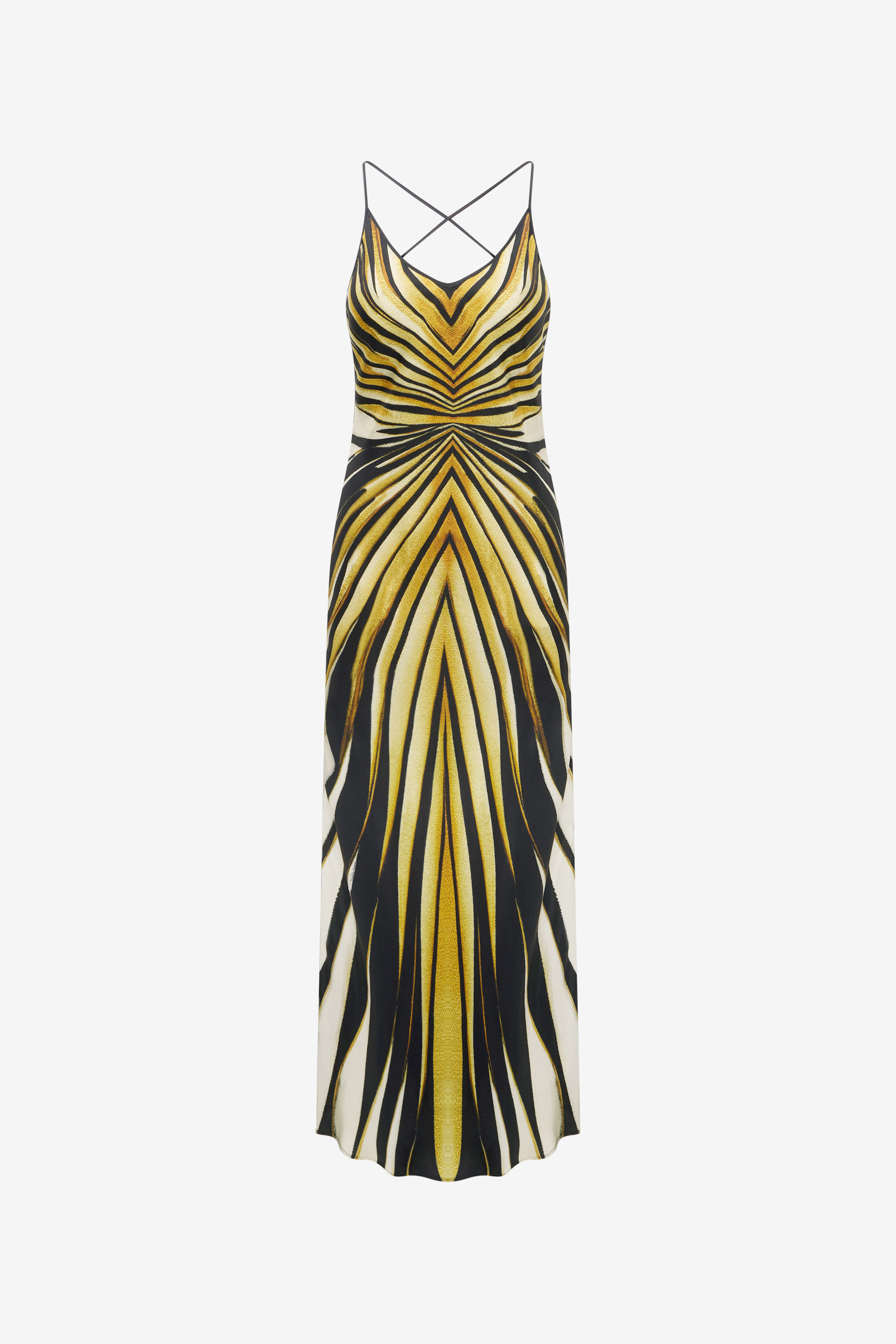 Roberto Cavalli Women's Gold Ray Of Print Silk Maxi Dress - Maxi Dresses