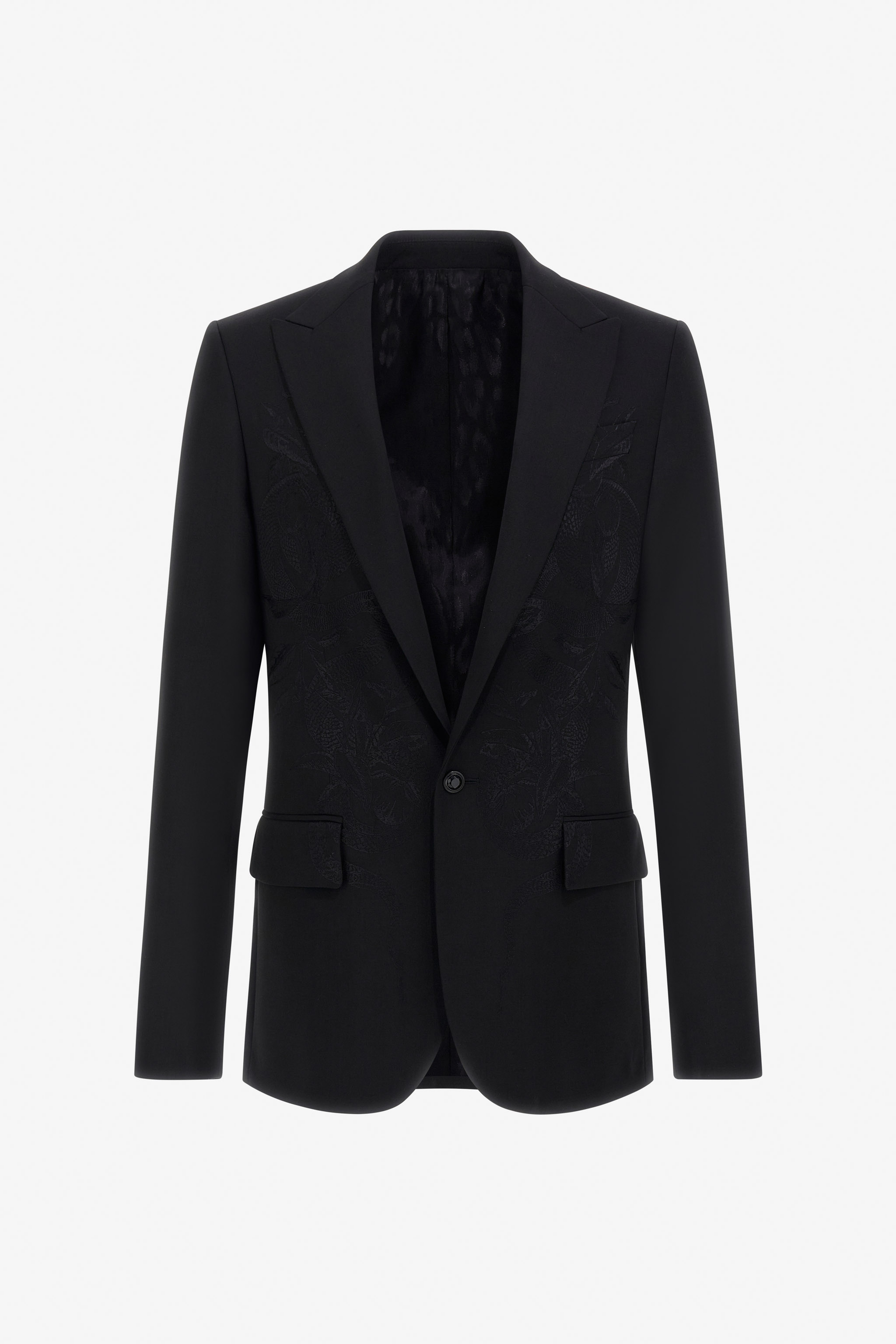 Roberto Cavalli Satin-lapel Single-button Blazer In Black