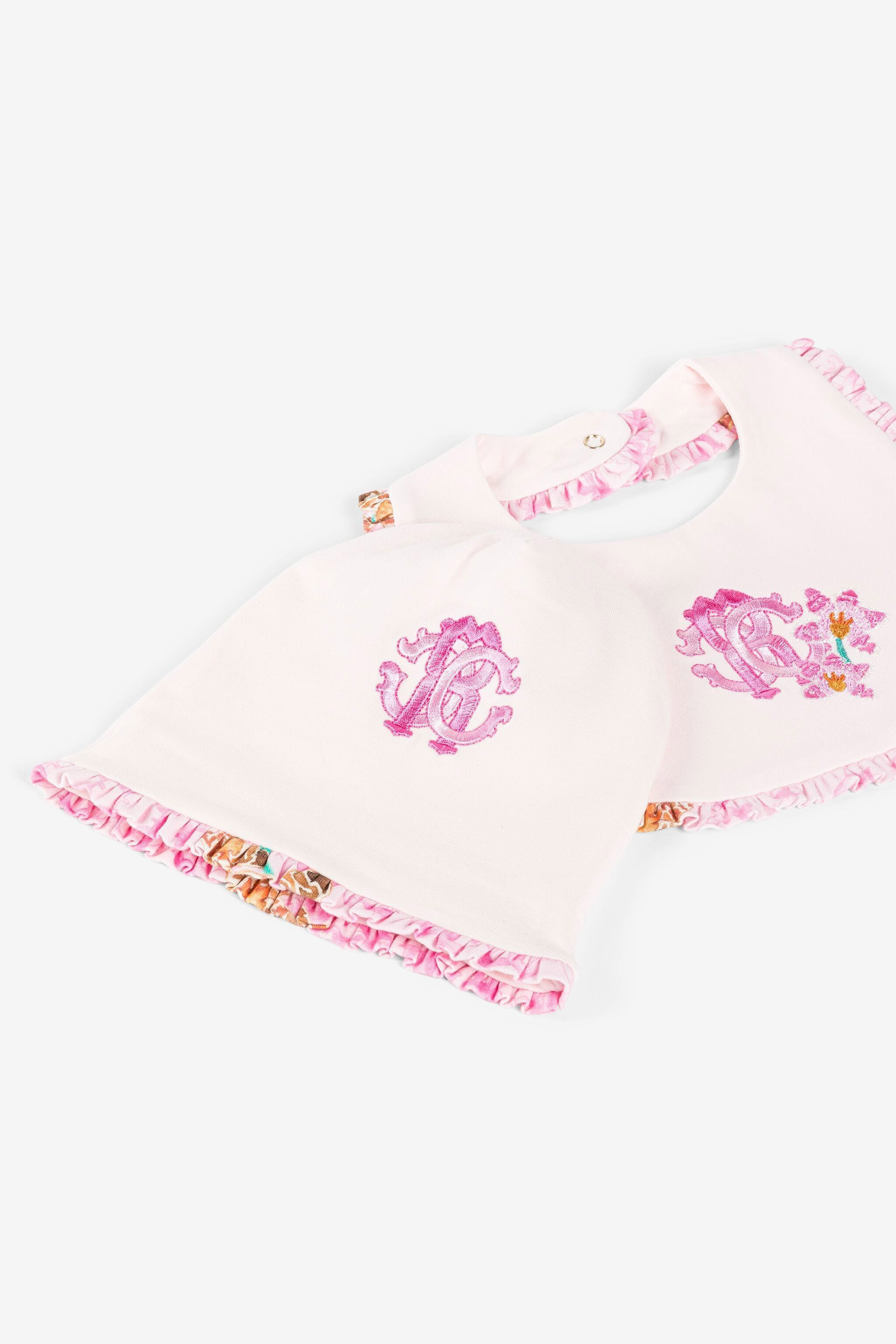 Roberto Cavalli Floral-embroidered Babygrow Set In Pink