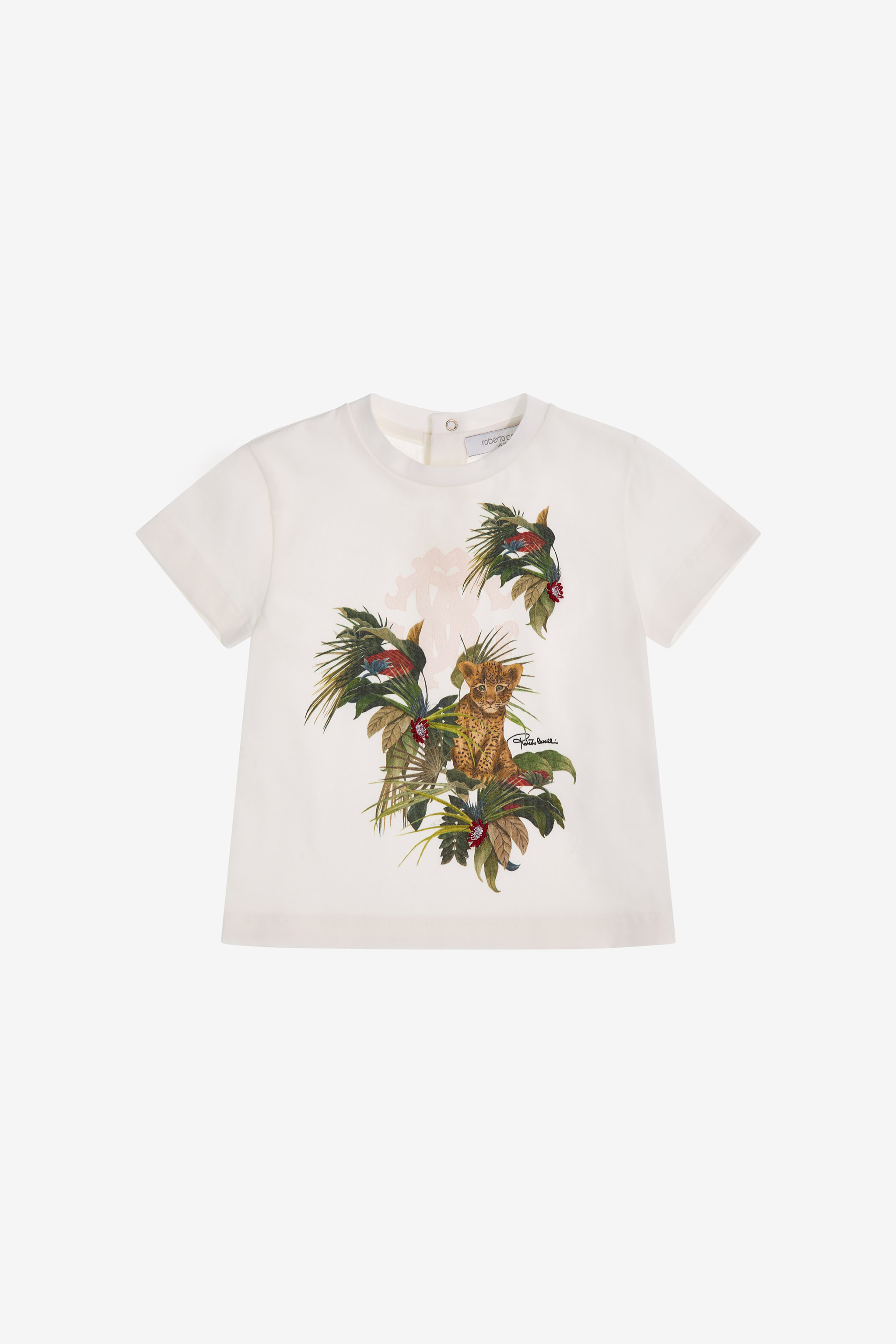 売れ筋商品|||ロベルトカヴァリ Tシャツ レディース トップス Print T-shirt - bianco T-shirt with Logo and print in White for Girls | Roberto