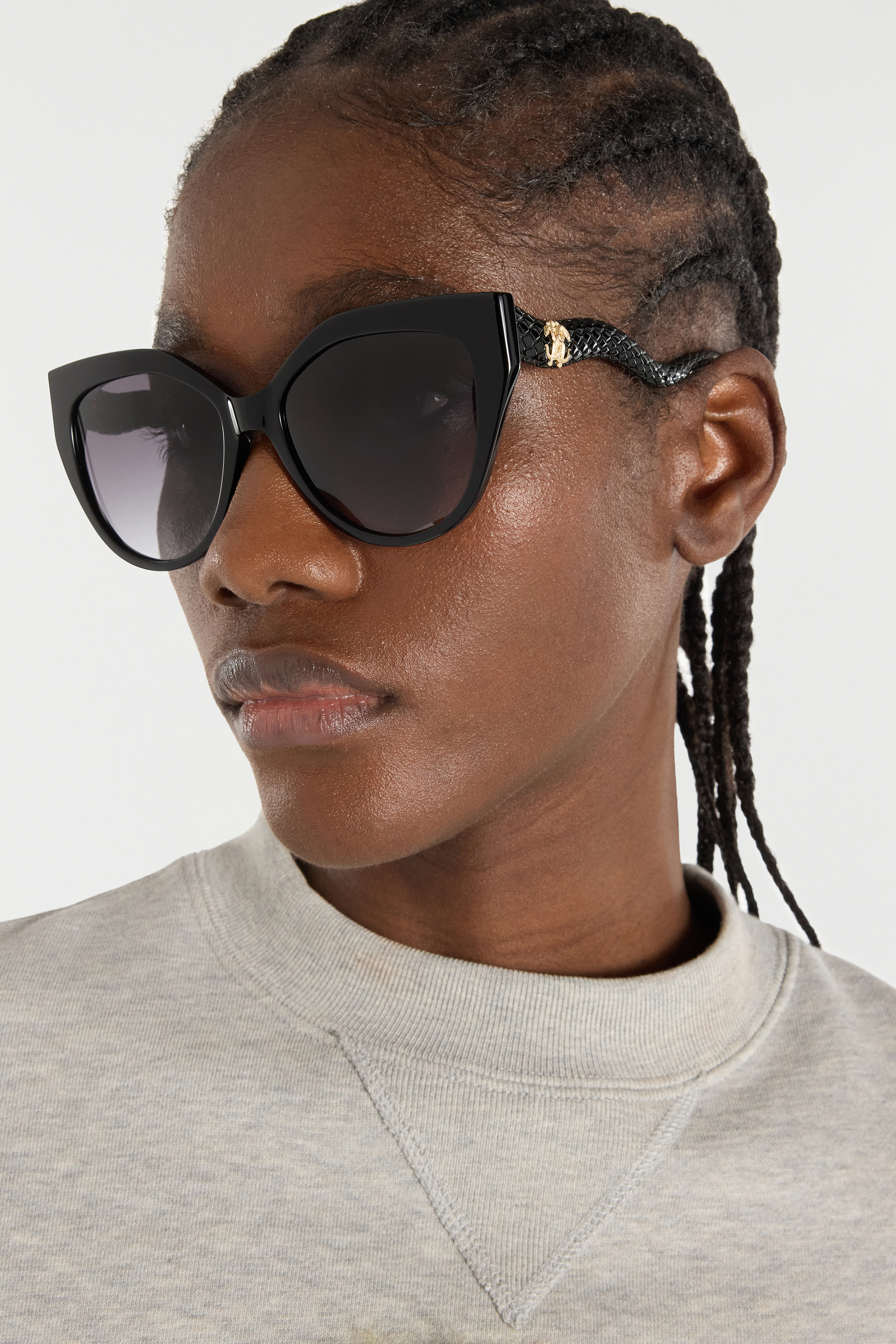 ROBERTO CAVALLI SONNENBRILLE MIT SCHLANGENÄHNLICHEN BÜGELN