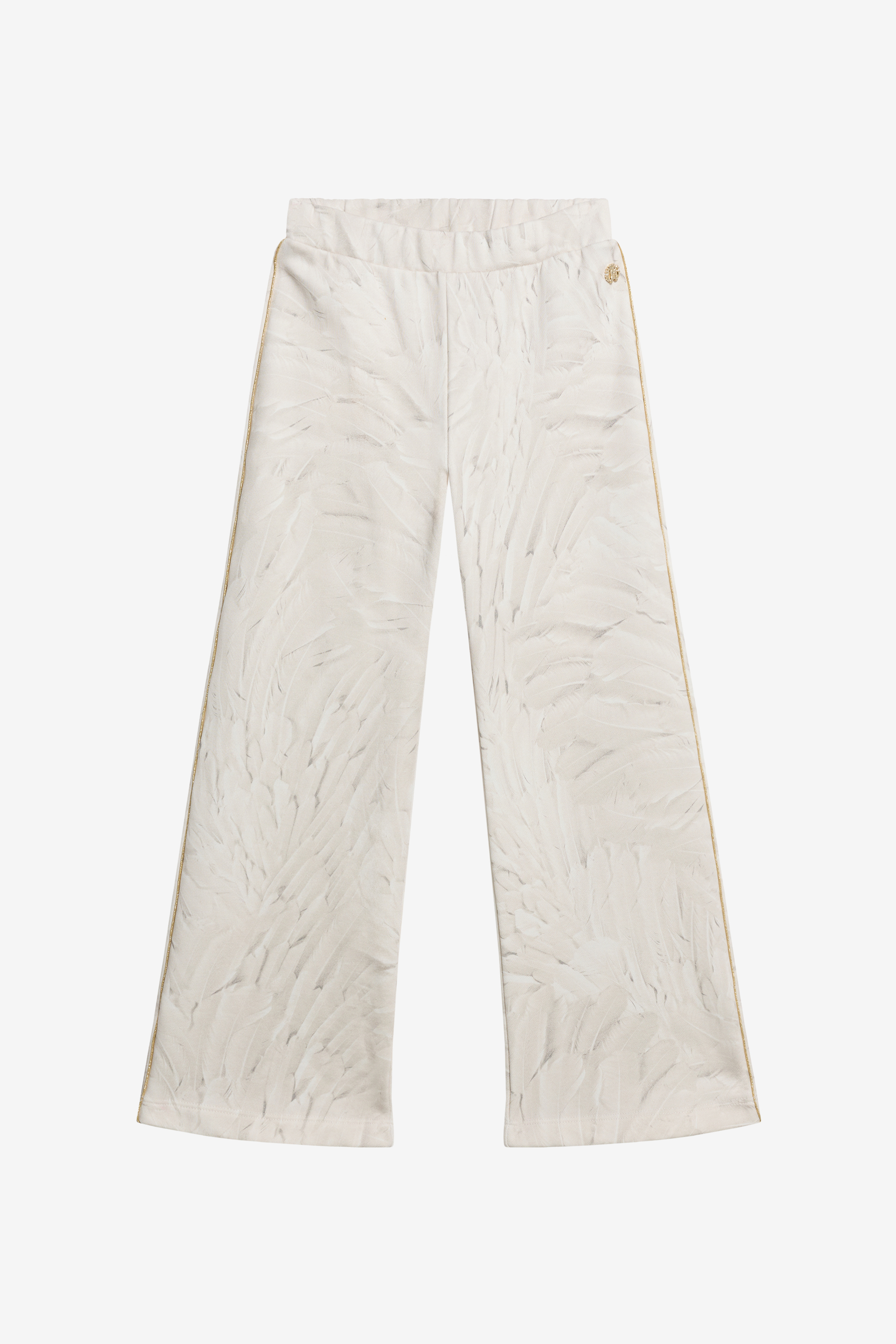 Roberto Cavalli Girls Ivory Allover Plumage Print Trousers - Ready To Wear