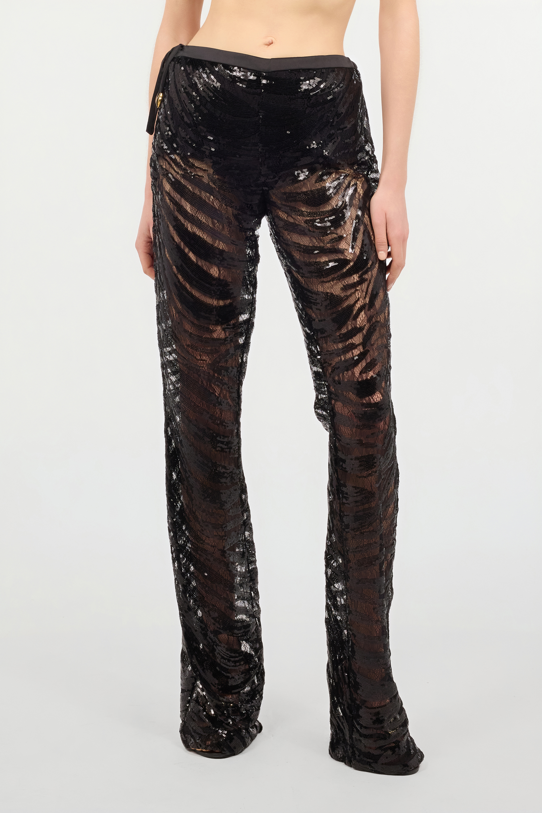 ROBERTO CAVALLI AUSGESTELLTE HOSE MIT MOTIV ZEBRA UND PAILLETTEN